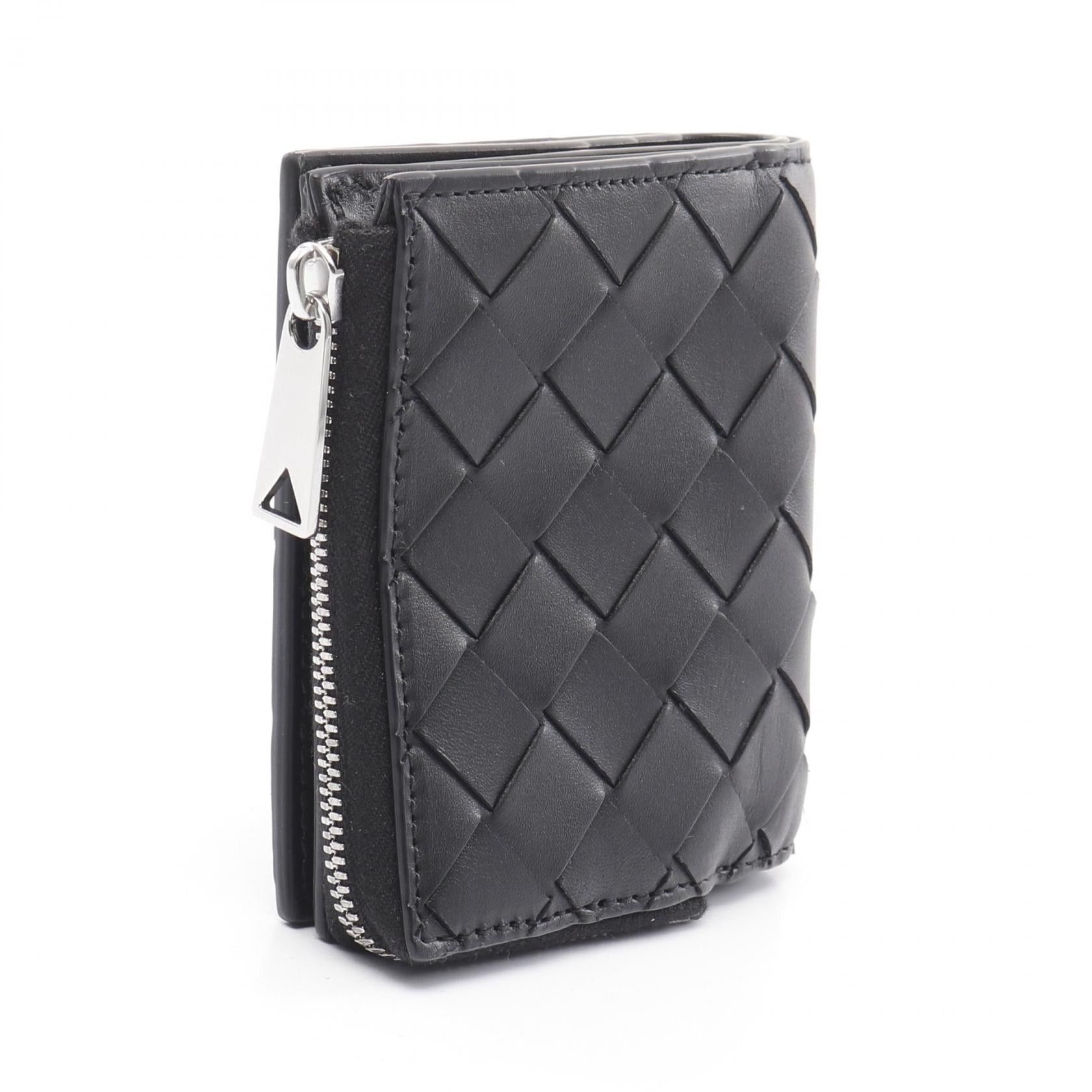 Bottega Veneta Bottega Veneta Intrecciato Bi-Fold Wallet Leather Black Size ONE SIZE - 2 Thumbnail