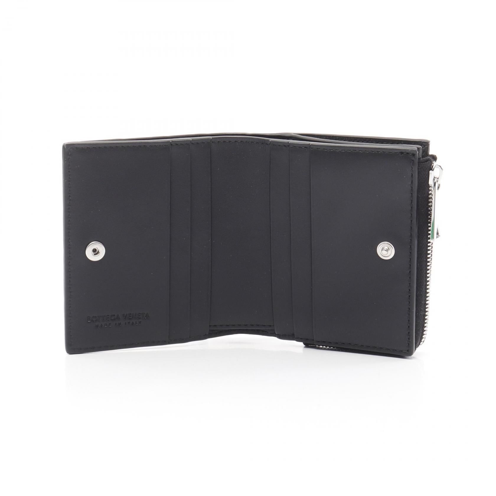 Bottega Veneta Bottega Veneta Intrecciato Bi-Fold Wallet Leather Black Size ONE SIZE - 3 Thumbnail