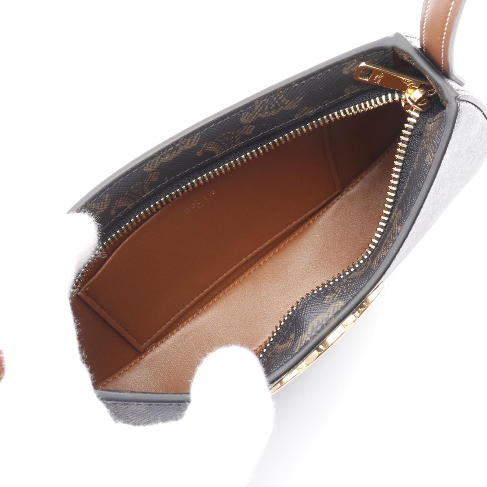 Celine Celine Medium Tilly Daily Triomphe Shoulder Bag Coated Canvas Leather Brown Size ONE SIZE - 3 Thumbnail