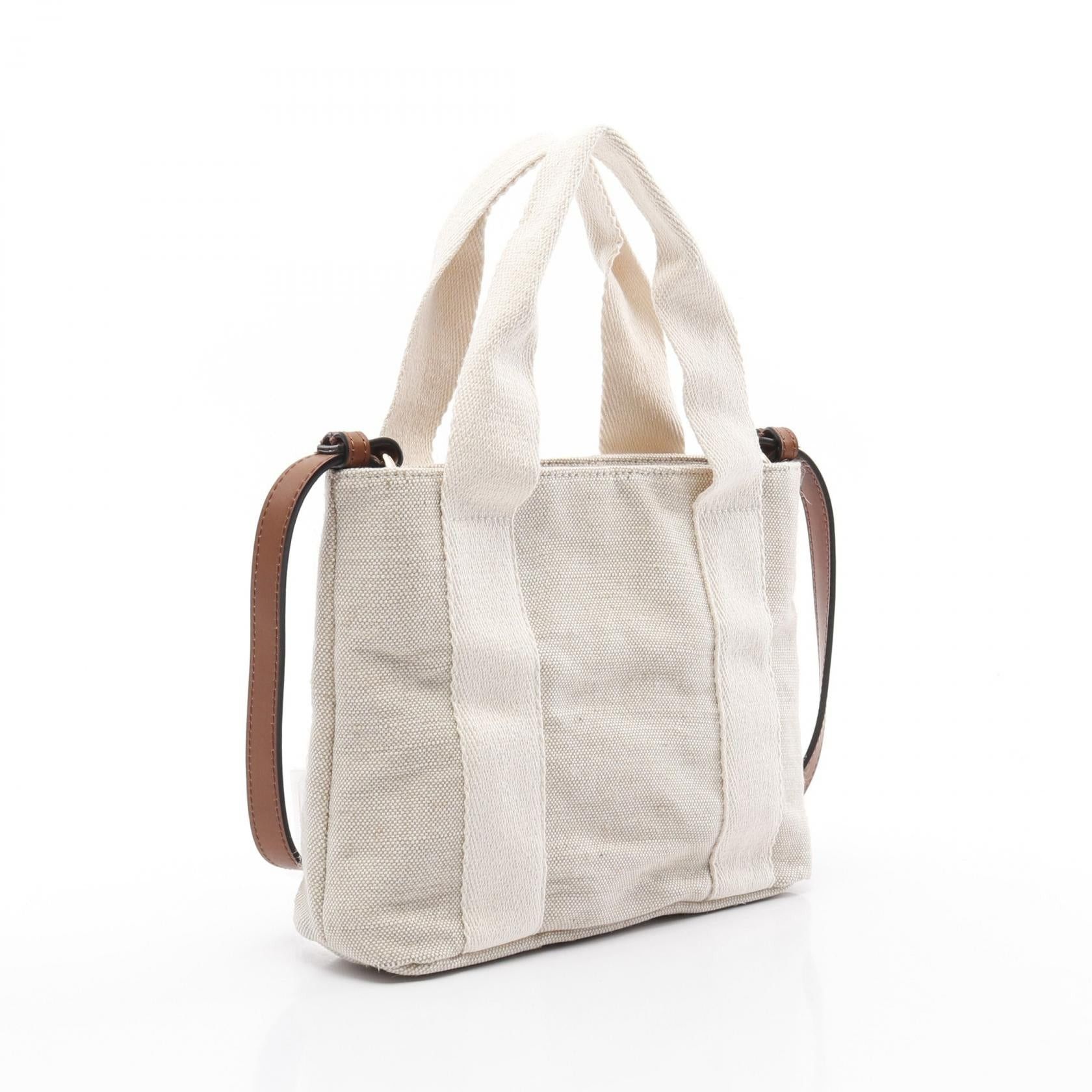 Chloe Chloe Handbag Tote Bag Canvas Beige Size ONE SIZE - 2 Thumbnail
