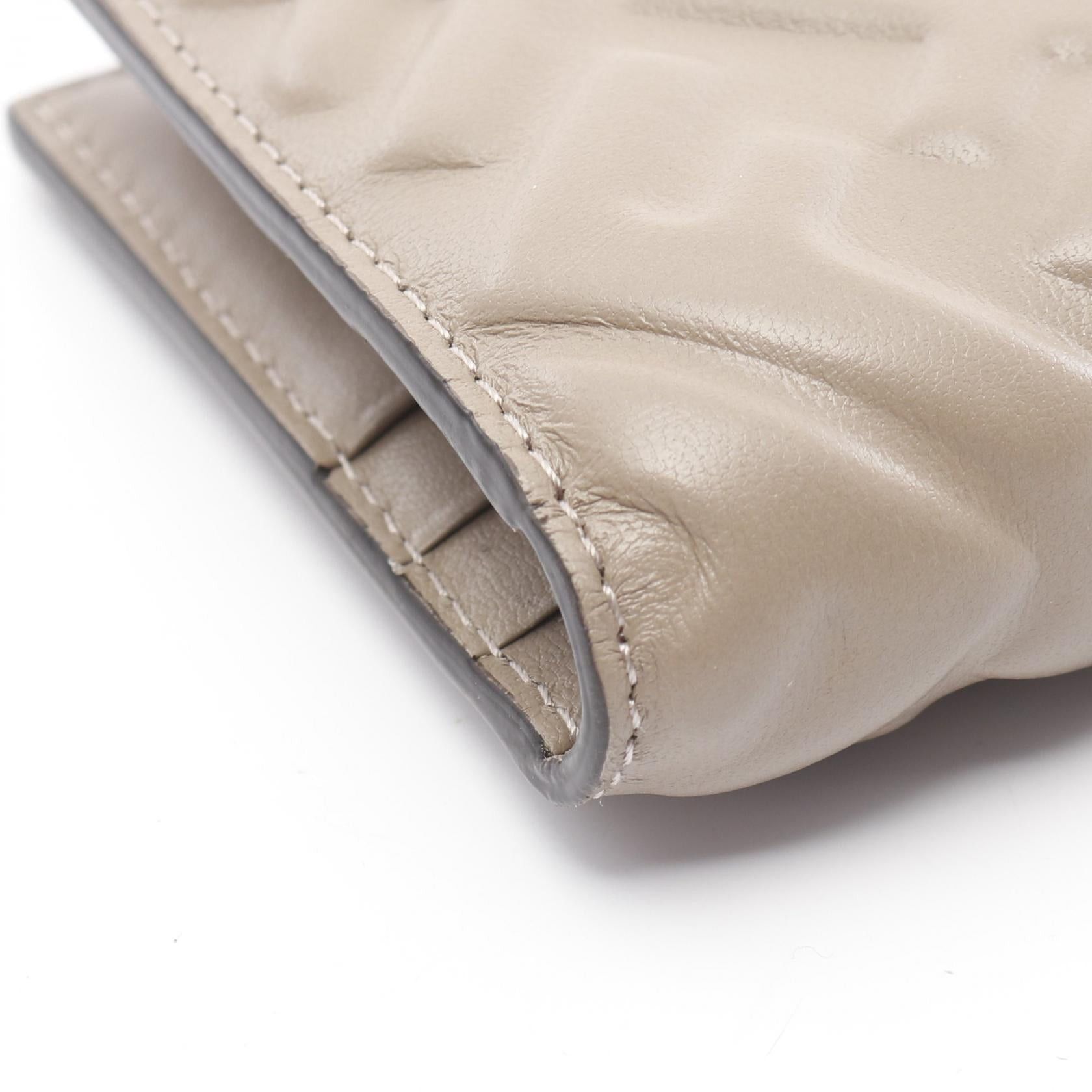Fendi Fendi Slim Baguette Ff Pattern Bi-Fold Wallet Leather Beige Size ONE SIZE - 5 Thumbnail