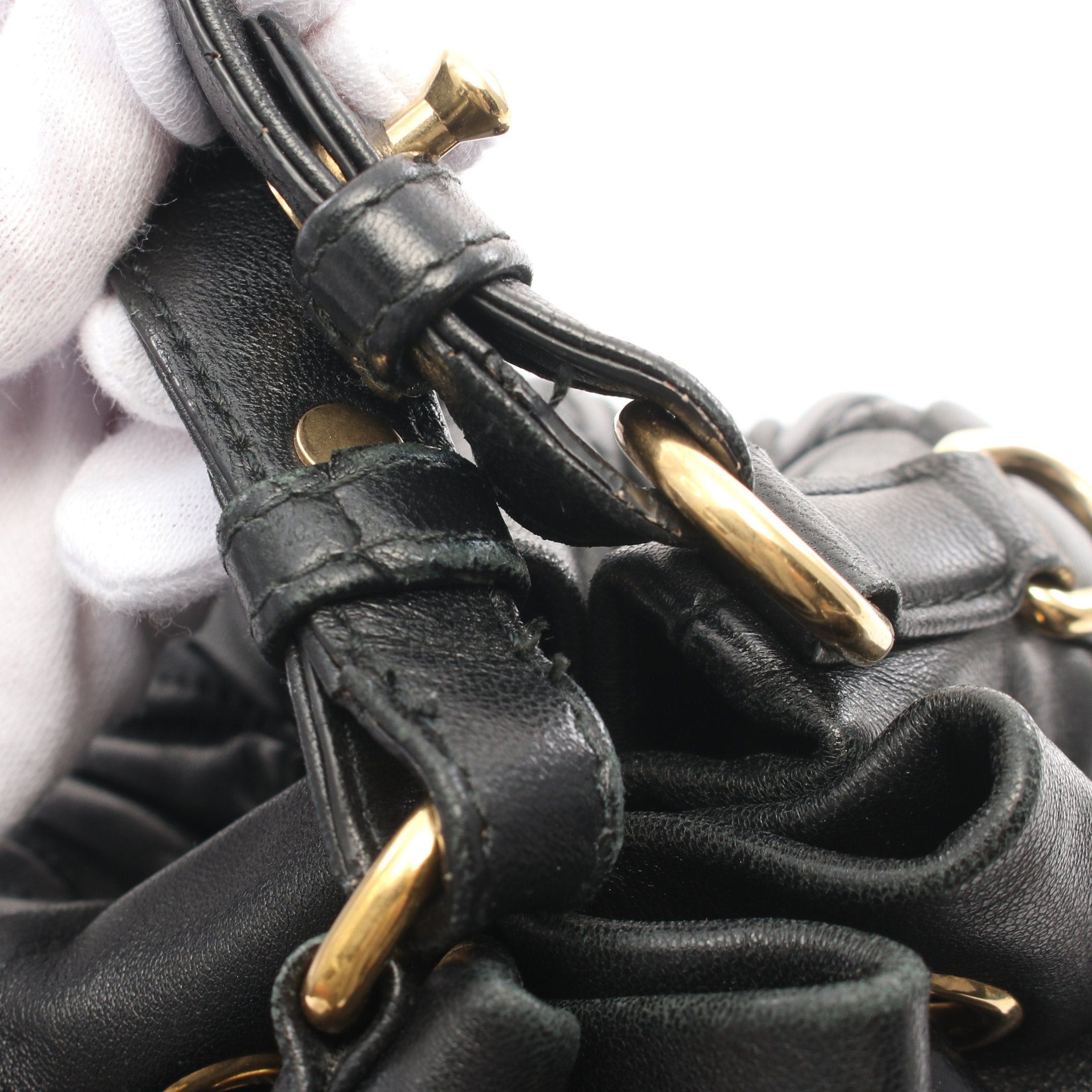 Miu Miu Miu Miu Matelasse Handbag Leather Black Tassel Size ONE SIZE - 7 Thumbnail