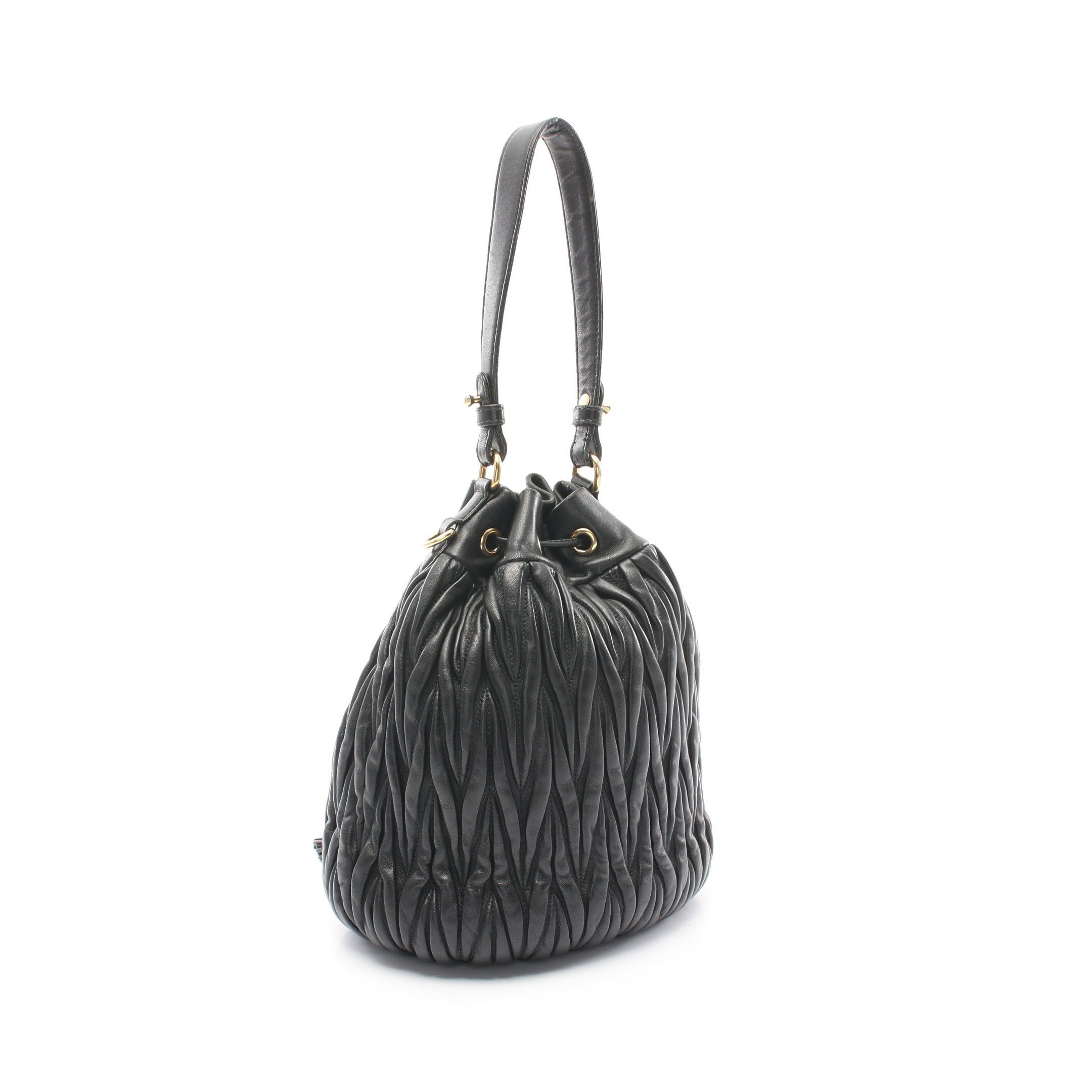 Miu Miu Miu Miu Matelasse Handbag Leather Black Tassel Size ONE SIZE - 2 Thumbnail