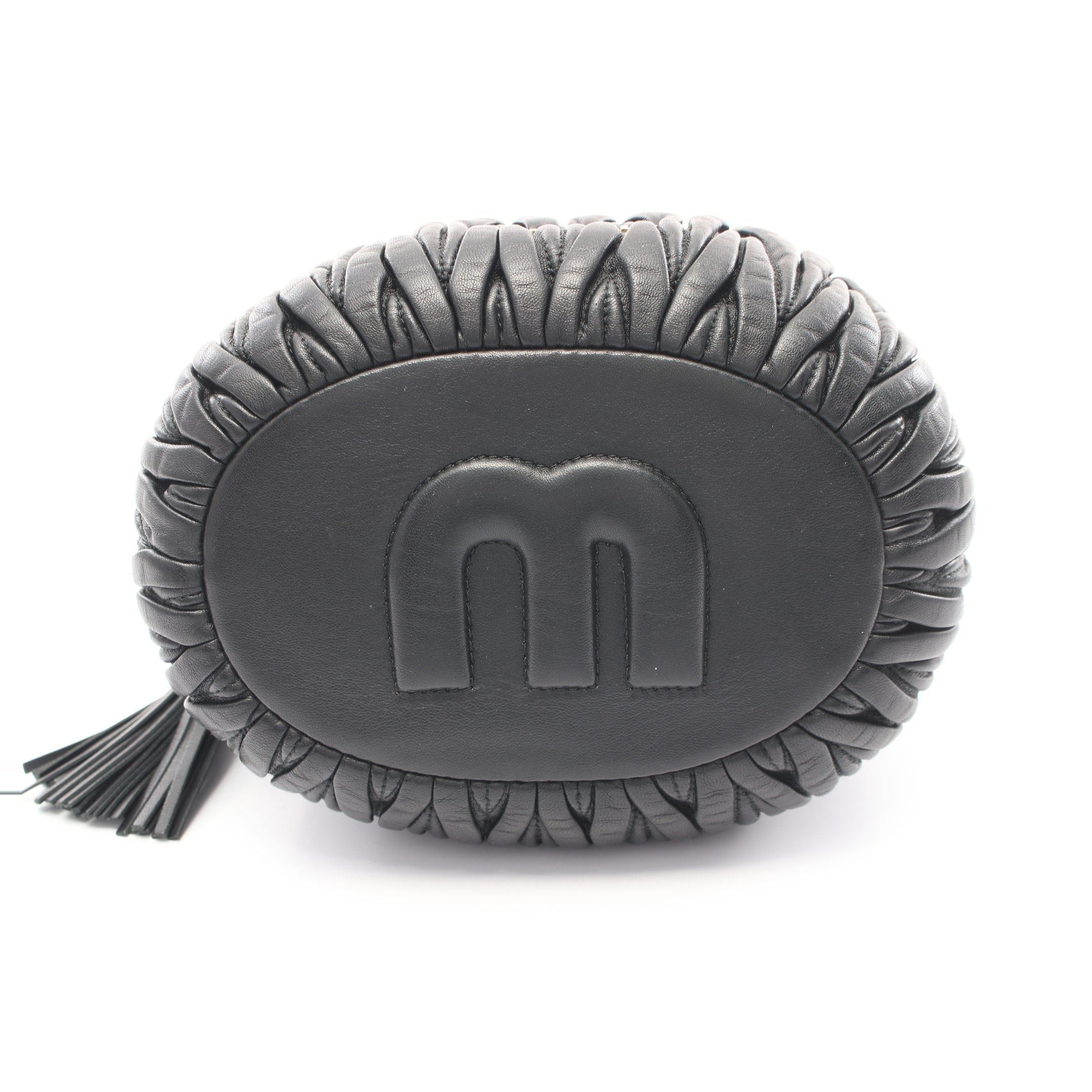 Miu Miu Miu Miu Matelasse Handbag Leather Black Tassel Size ONE SIZE - 9 Thumbnail