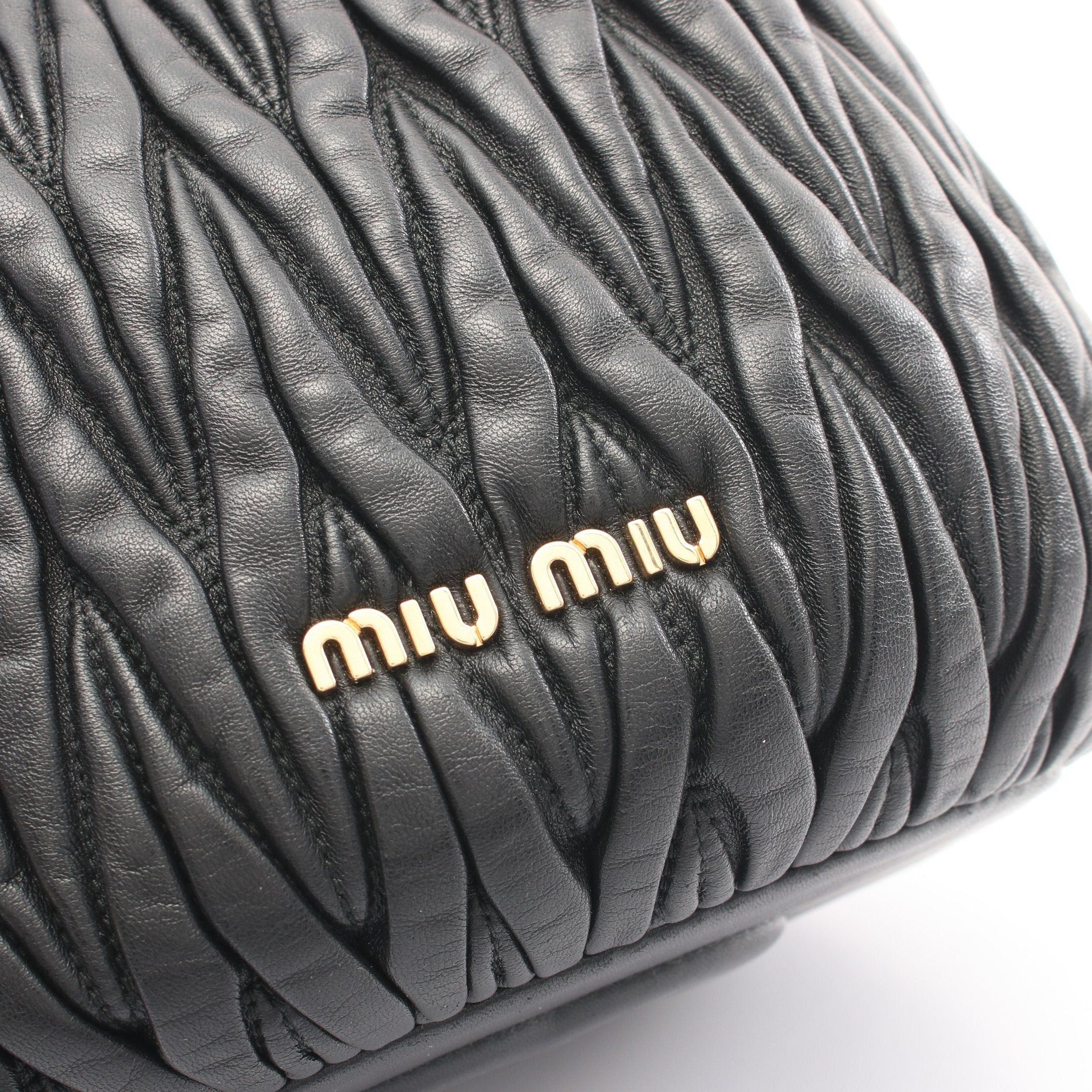Miu Miu Miu Miu Matelasse Handbag Leather Black Tassel Size ONE SIZE - 8 Thumbnail