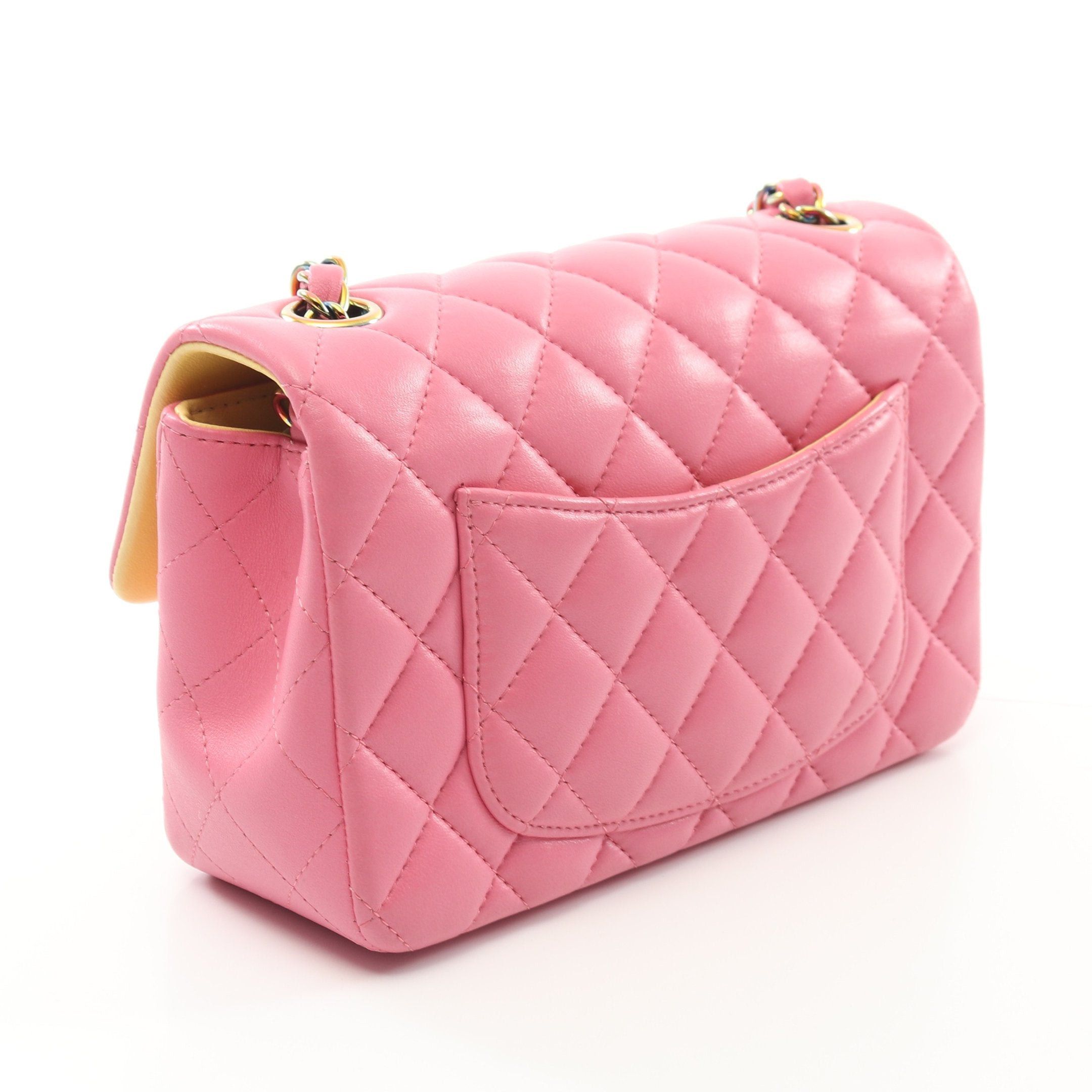 Chanel Chanel Mini Matelasse 20 Chain Shoulder Bag Lambskin Pink Rainbow Metal Fittings Size ONE SIZE - 2 Thumbnail