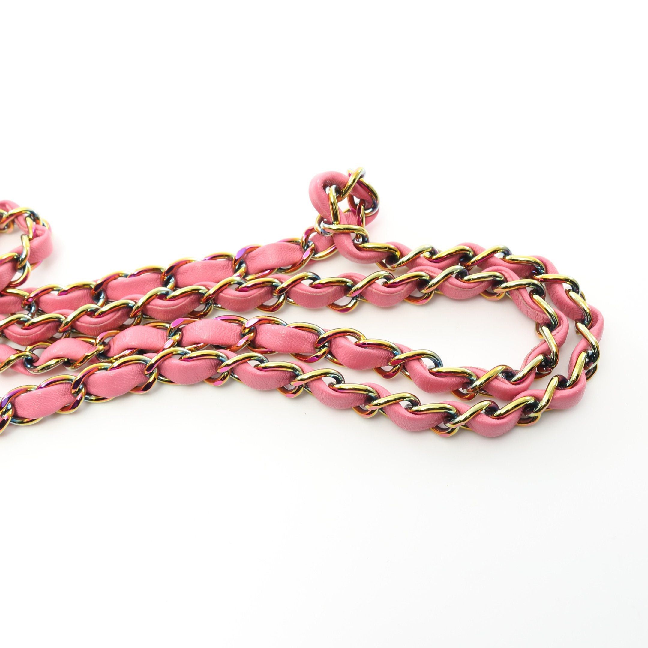 Chanel Chanel Mini Matelasse 20 Chain Shoulder Bag Lambskin Pink Rainbow Metal Fittings Size ONE SIZE - 7 Thumbnail