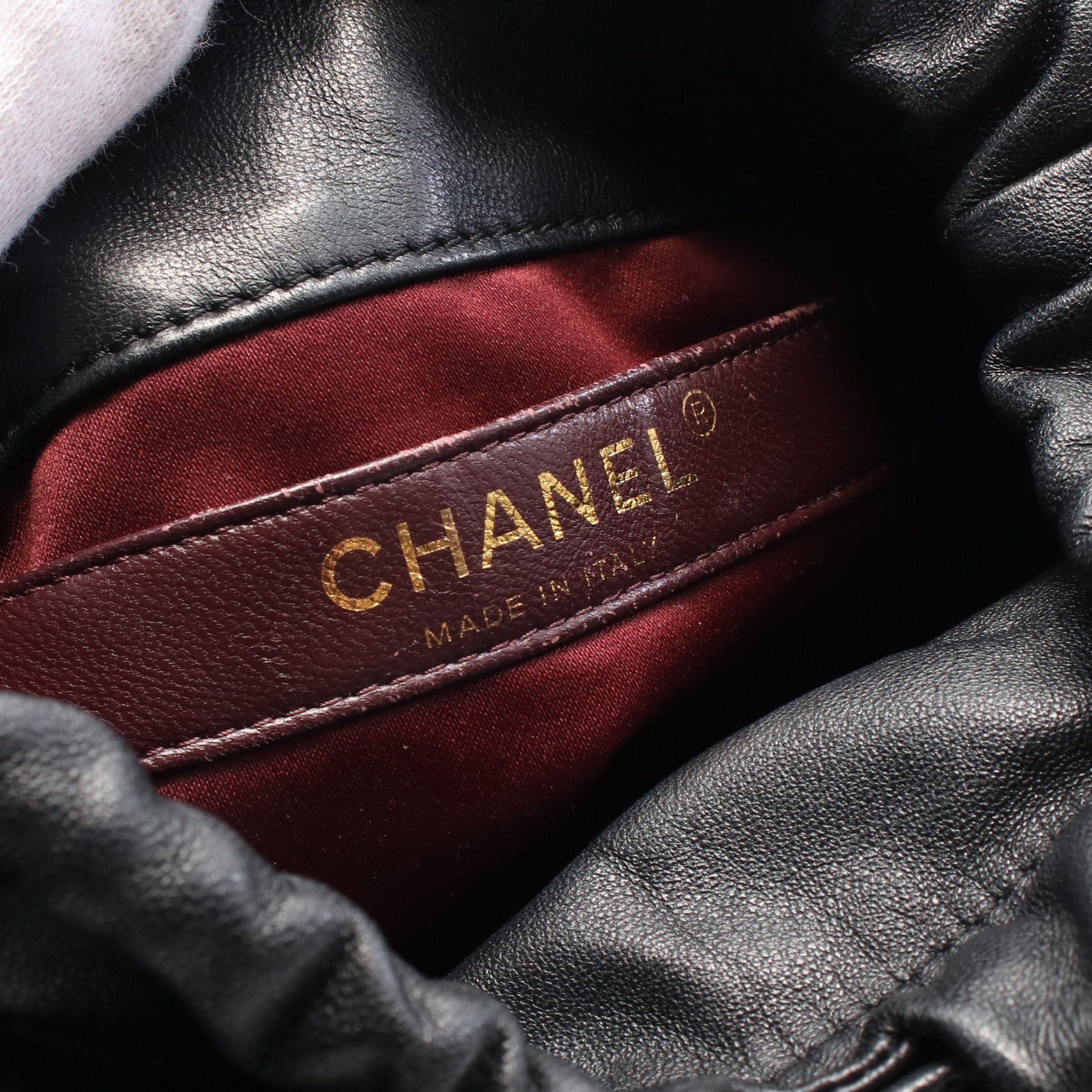 Chanel Chanel Coco Mark Purse Chain Shoulder Bag Lambskin Black Gold Hardware Fake Pearl Size ONE SIZE - 4 Thumbnail