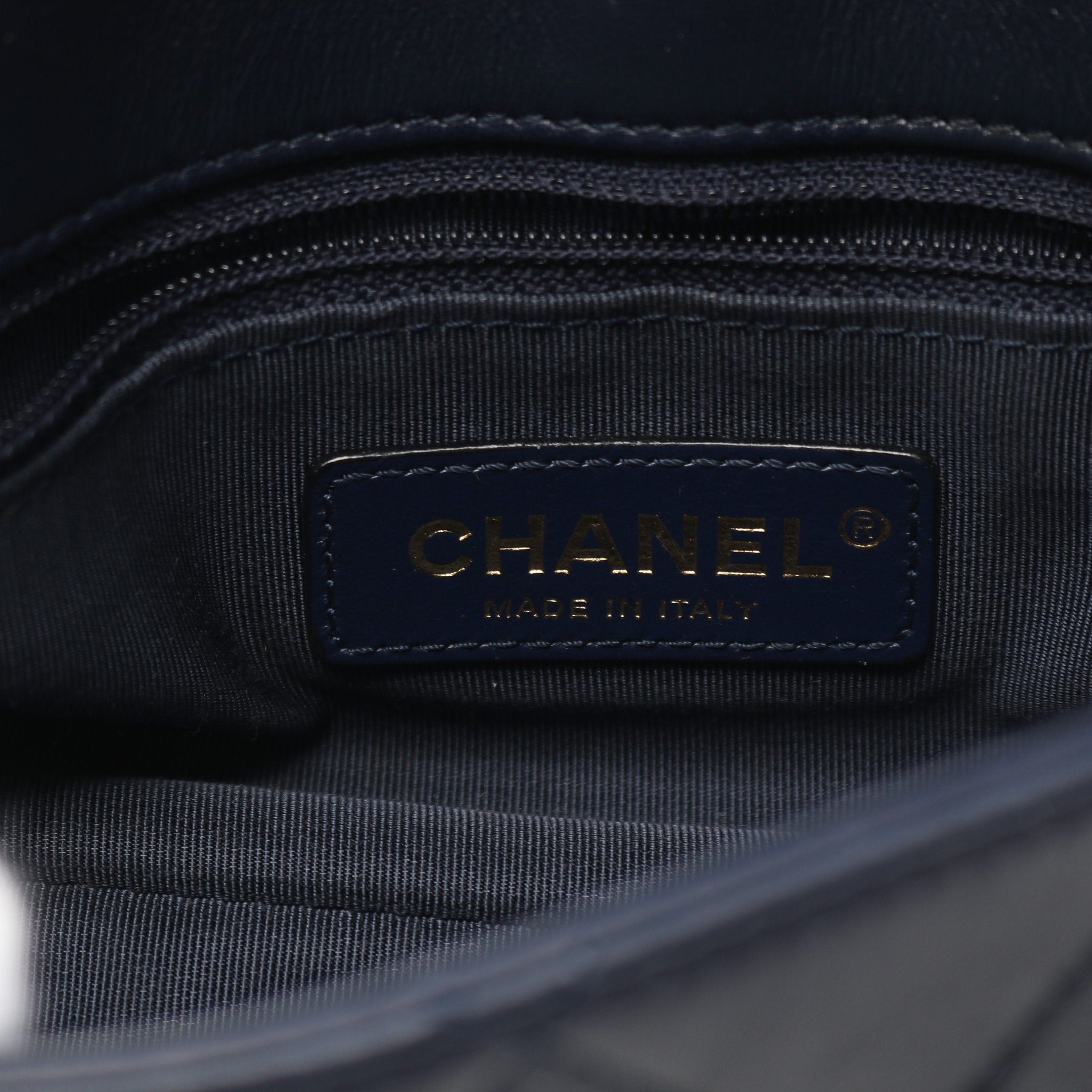 Chanel Chanel Top Handle Matelasse Chain Shoulder Bag Lambskin Navy Gold Hardware Size ONE SIZE - 4 Thumbnail