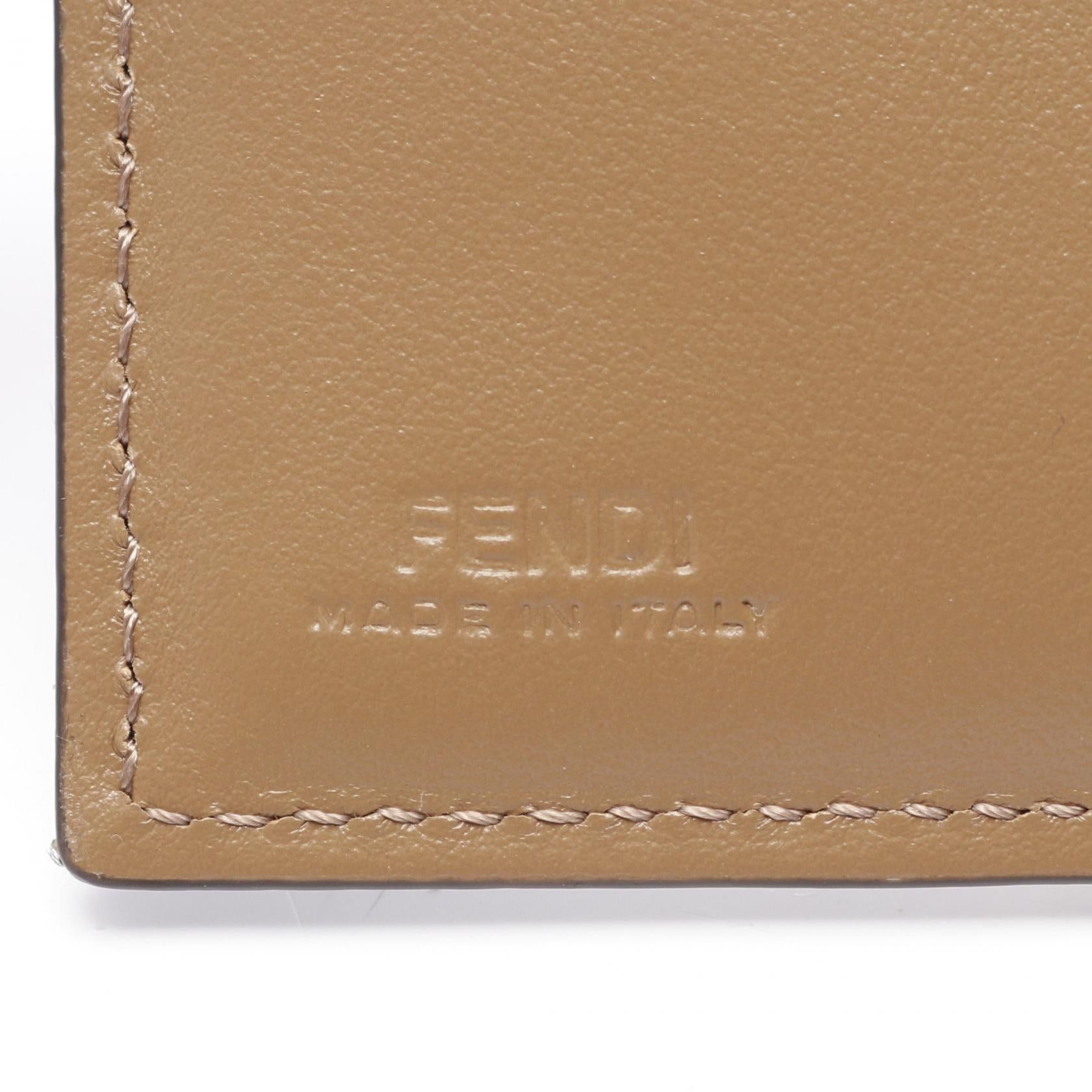 Fendi Fendi Bucket Zucca Trifold Wallet Canvas Leather Brown Size ONE SIZE - 4 Thumbnail