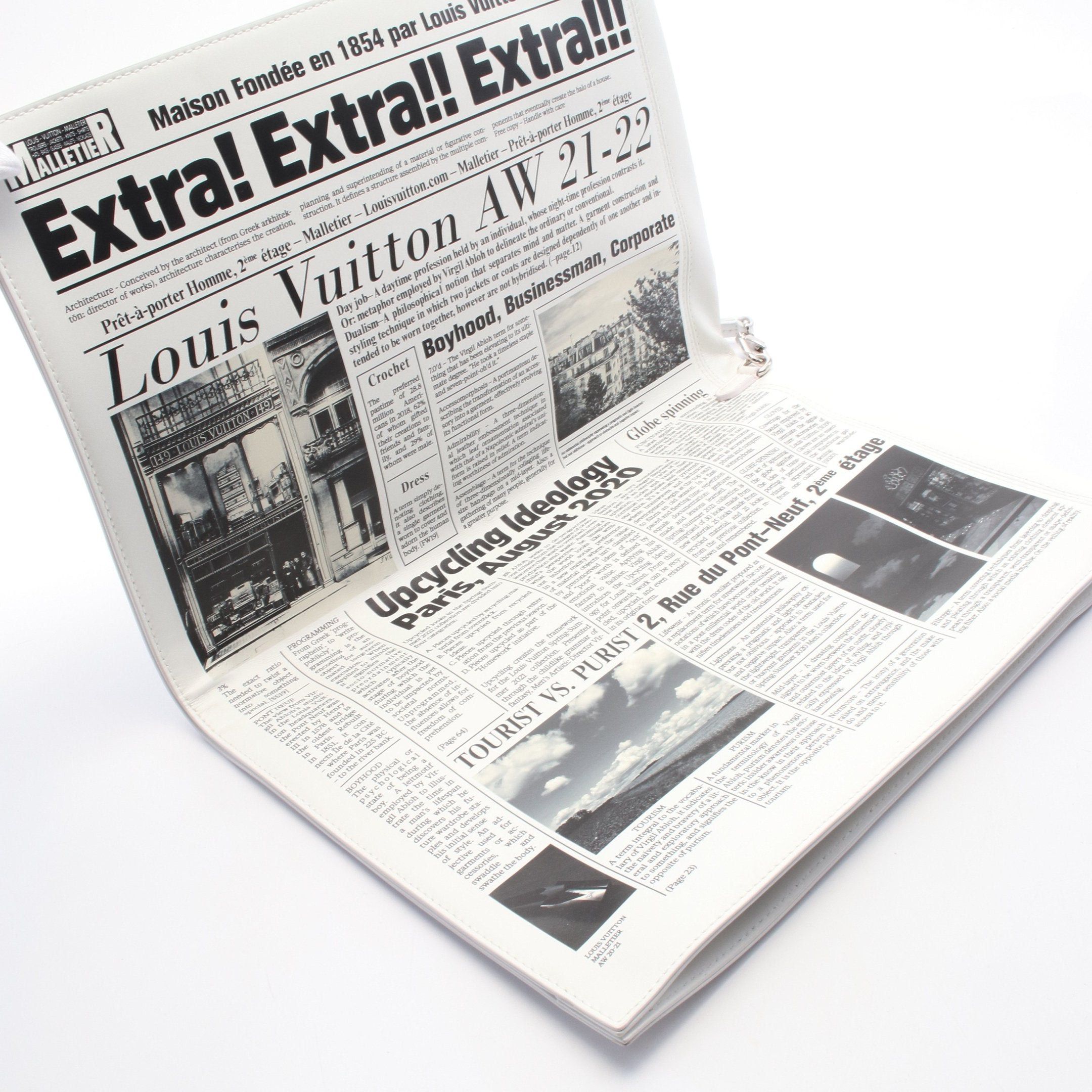 Louis Vuitton Louis Vuitton Everyday Lv Newspaper Clutch Bag Leather Off White Multicolor Size ONE SIZE - 9 Thumbnail