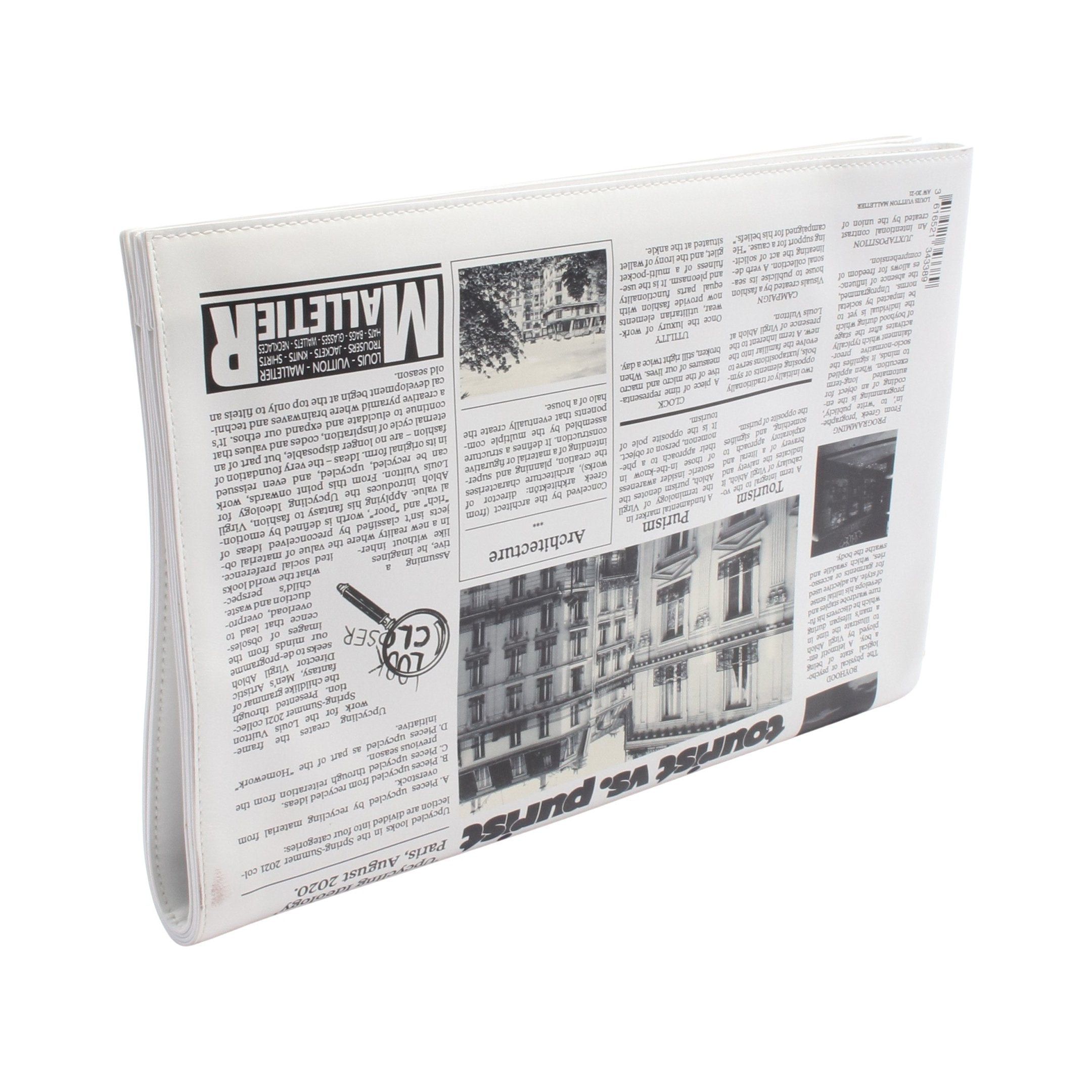 Louis Vuitton Louis Vuitton Everyday Lv Newspaper Clutch Bag Leather Off White Multicolor Size ONE SIZE - 2 Thumbnail