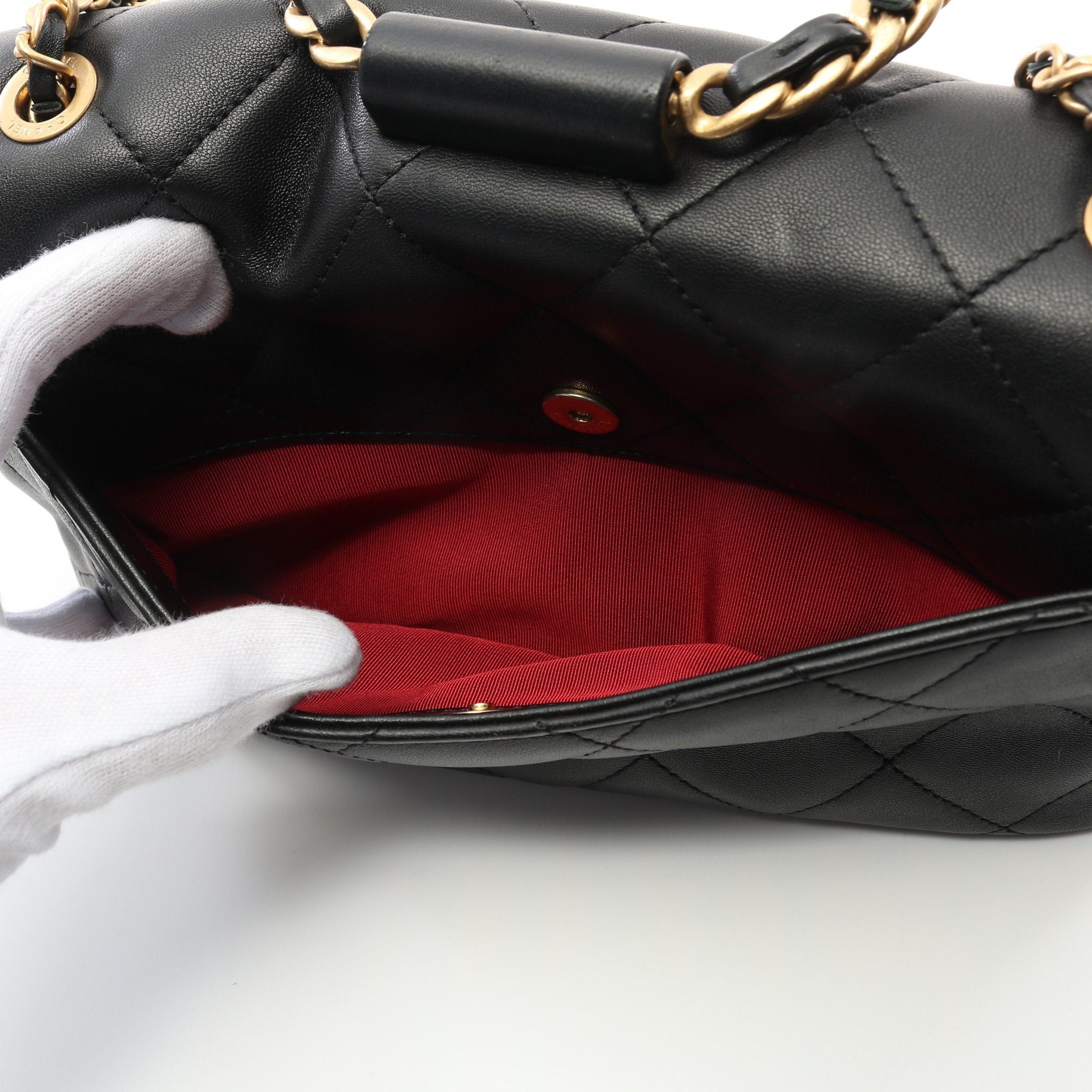Chanel Chanel Matelasse Chain Shoulder Bag Lambskin Black Gold Hardware Size ONE SIZE - 9 Thumbnail