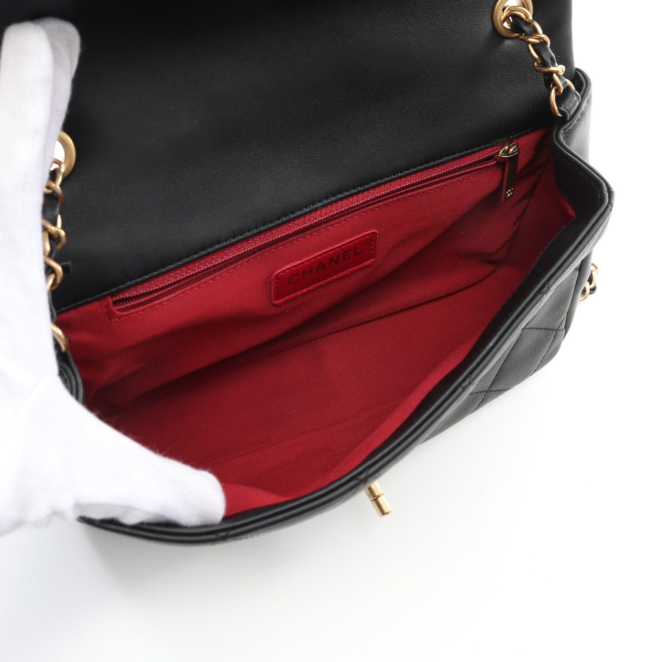 Chanel Chanel Matelasse Chain Shoulder Bag Lambskin Black Gold Hardware Size ONE SIZE - 3 Thumbnail