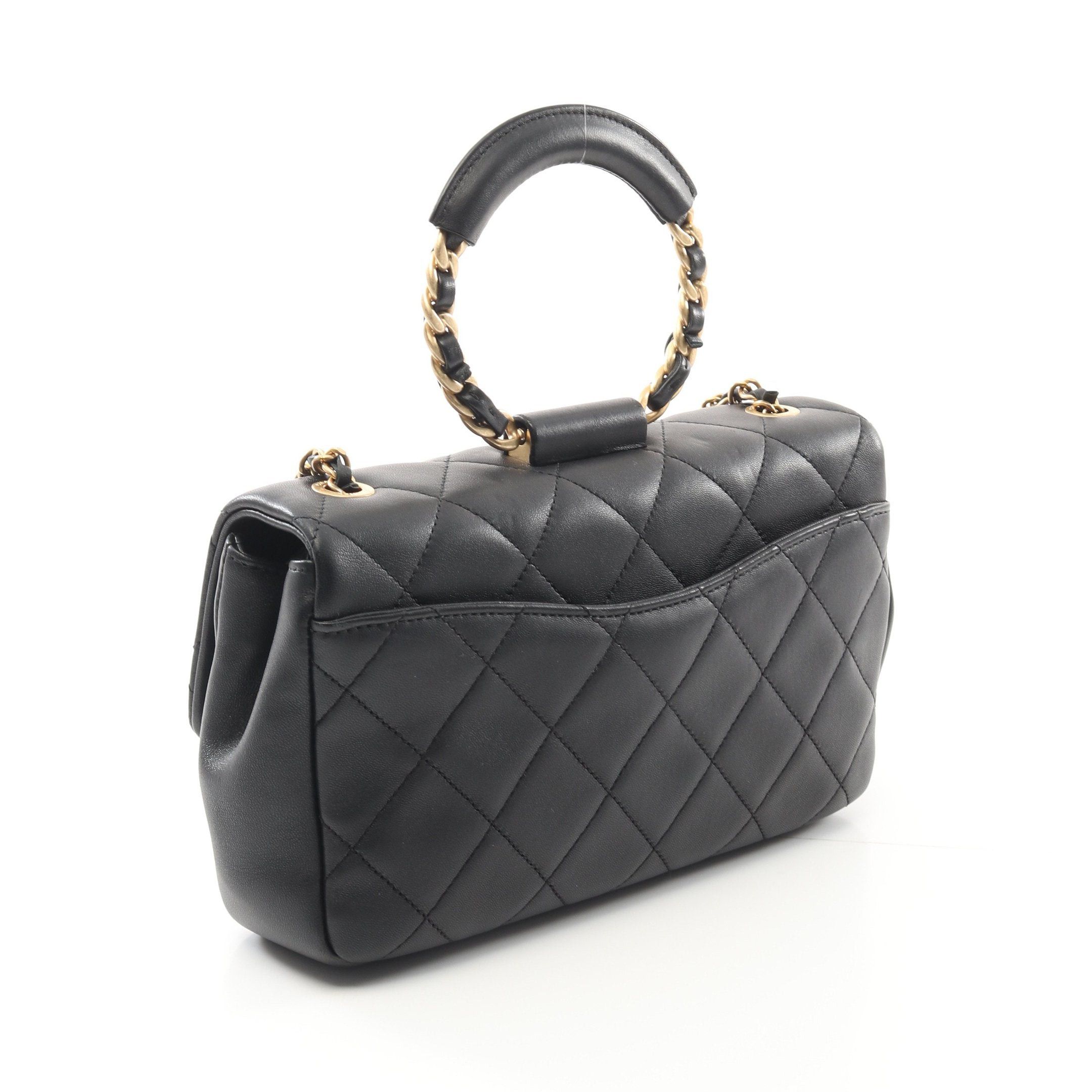 Chanel Chanel Matelasse Chain Shoulder Bag Lambskin Black Gold Hardware Size ONE SIZE - 2 Thumbnail