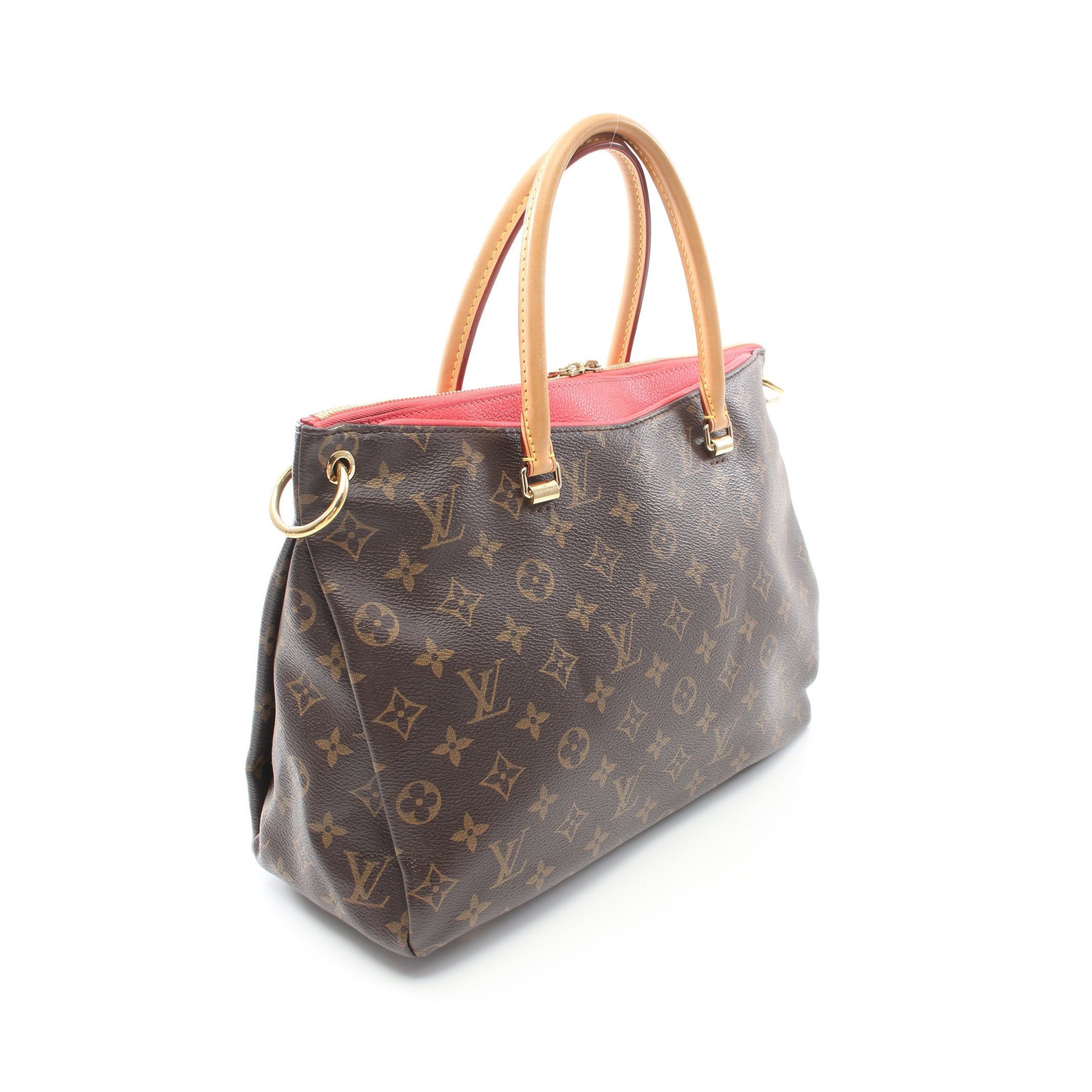 Louis Vuitton Louis Vuitton Pallas Monogram Handbag Leather Brown Pink Red Size ONE SIZE - 2 Thumbnail