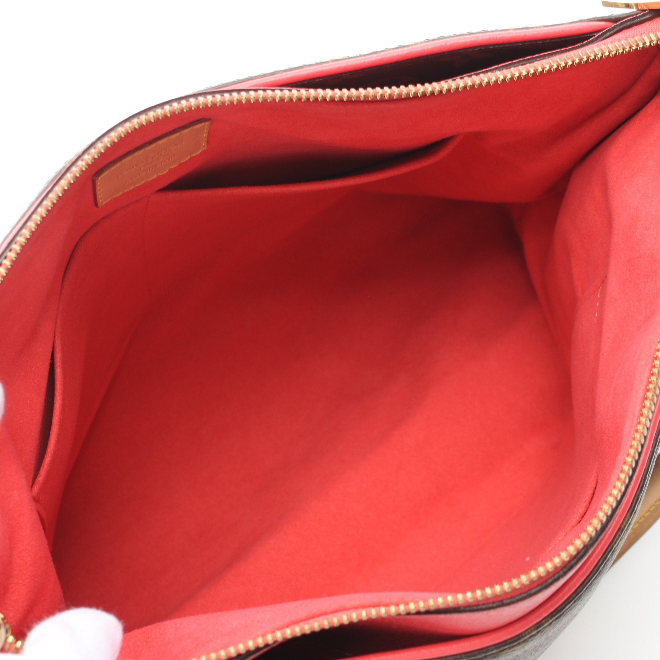 Louis Vuitton Louis Vuitton Pallas Monogram Handbag Leather Brown Pink Red Size ONE SIZE - 3 Thumbnail