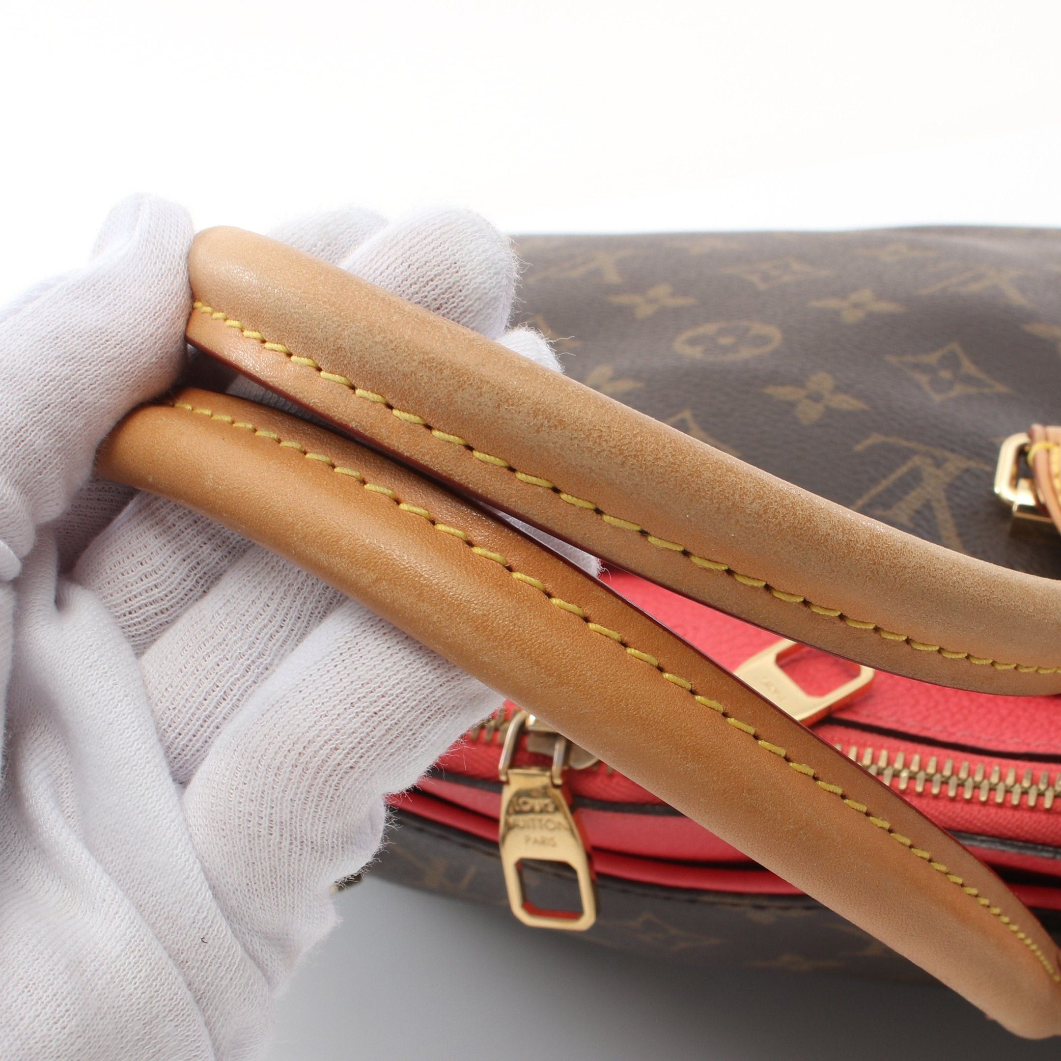 Louis Vuitton Louis Vuitton Pallas Monogram Handbag Leather Brown Pink Red Size ONE SIZE - 8 Thumbnail