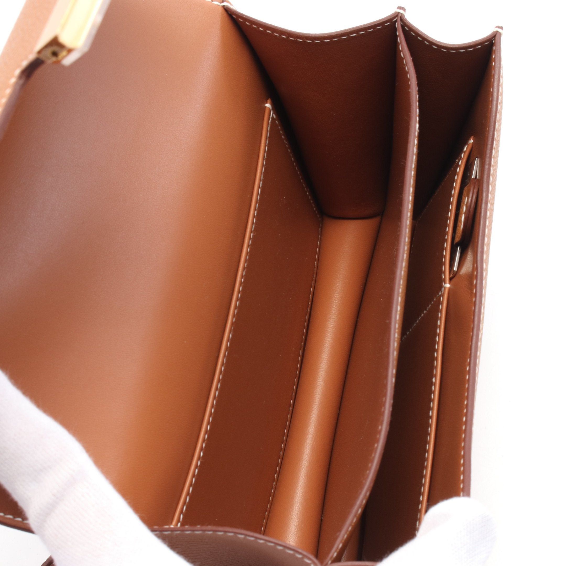 Hermes Hermes Constance 3 Mini Miroir Gold Shoulder Bag Veau Epsom Brown Hardware Double Engraved Size ONE SIZE - 3 Thumbnail