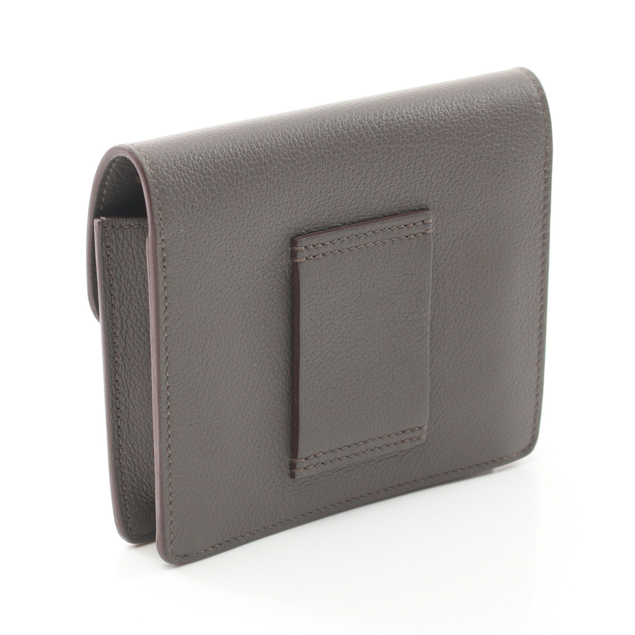 Hermes Hermes Lawris Ruri Slim Ethane Bi-Fold Wallet Evercolor Gray Gold Hardware Z Stamp Size ONE SIZE - 2 Thumbnail