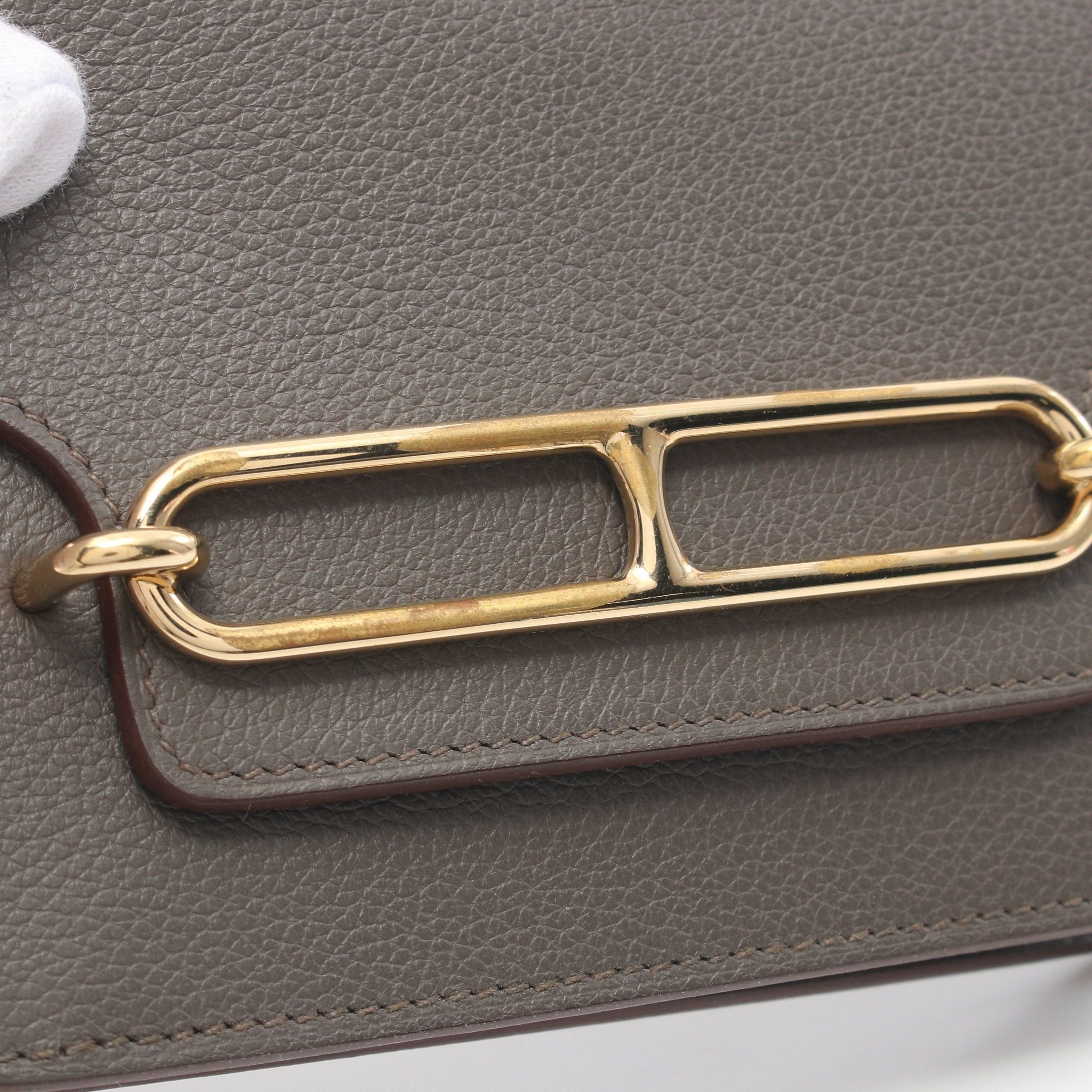 Hermes Hermes Lawris Ruri Slim Ethane Bi-Fold Wallet Evercolor Gray Gold Hardware Z Stamp Size ONE SIZE - 7 Thumbnail