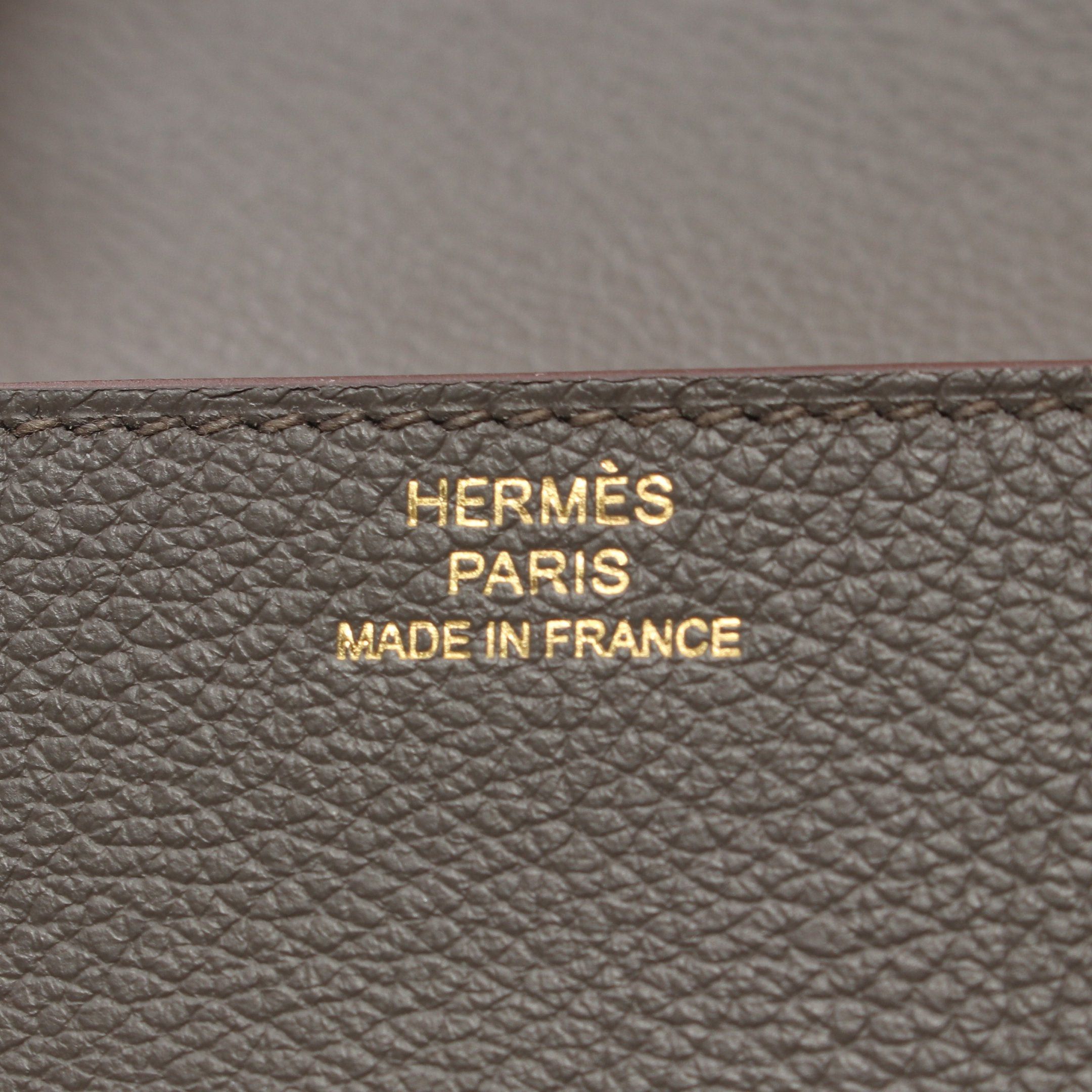 Hermes Hermes Lawris Ruri Slim Ethane Bi-Fold Wallet Evercolor Gray Gold Hardware Z Stamp Size ONE SIZE - 4 Thumbnail