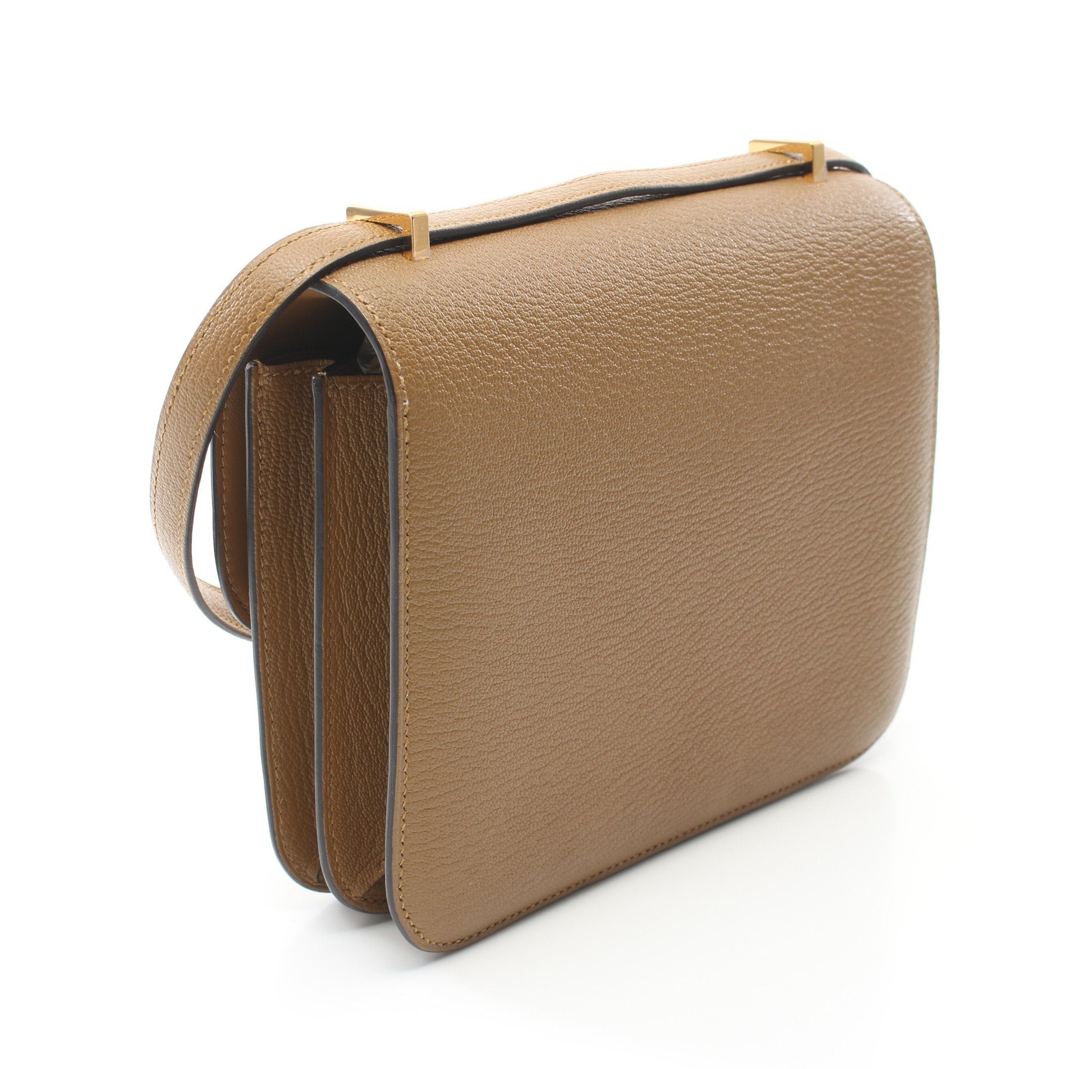 Hermes Hermes Constance 3 Mini Craft Shoulder Bag Chevre Light Brown Gold Hardware Double Engraved Size ONE SIZE - 2 Thumbnail