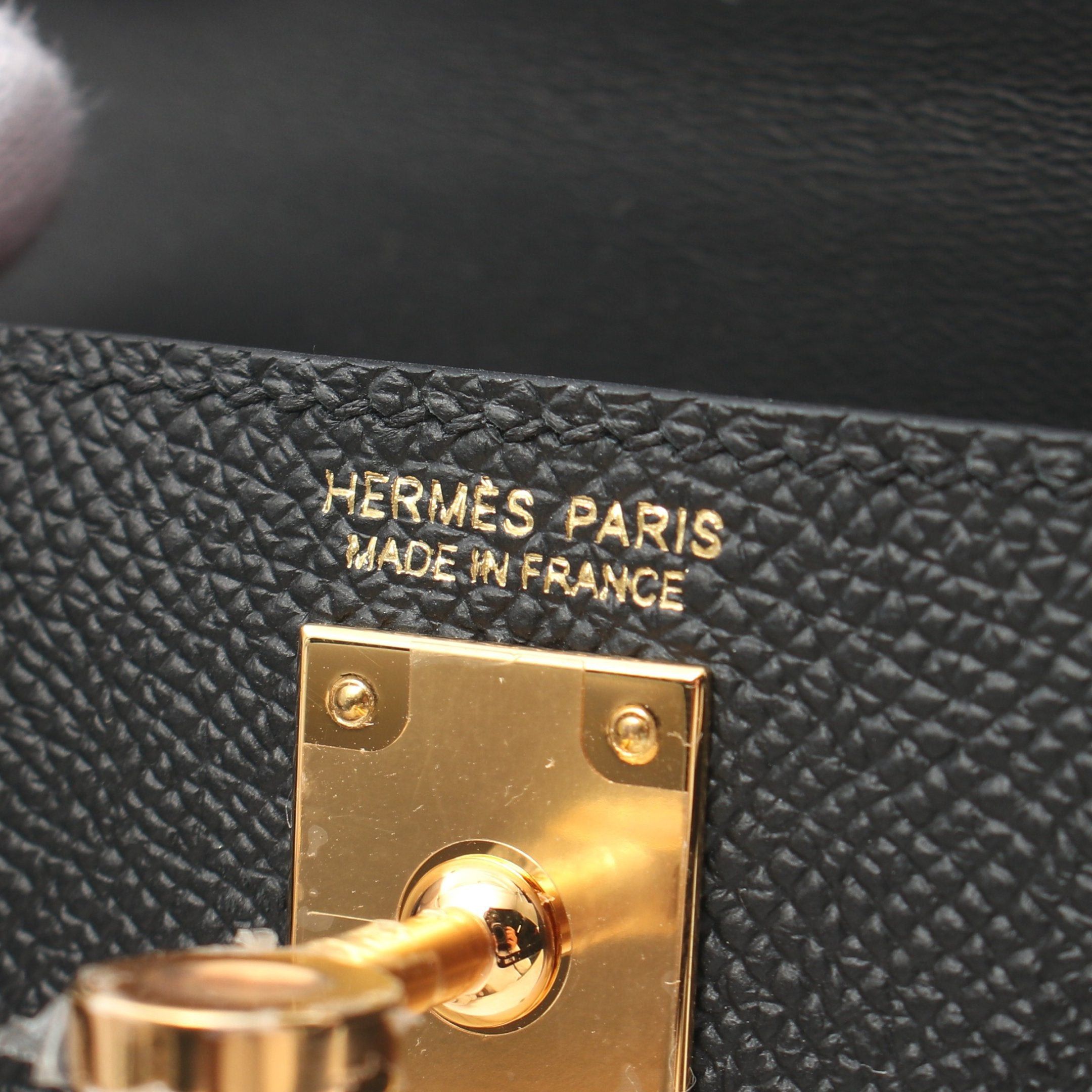 Hermes Hermes Mini Kelly 2 Handbag Veau Epsom Black Gold Hardware Double Engraved Size ONE SIZE - 4 Thumbnail
