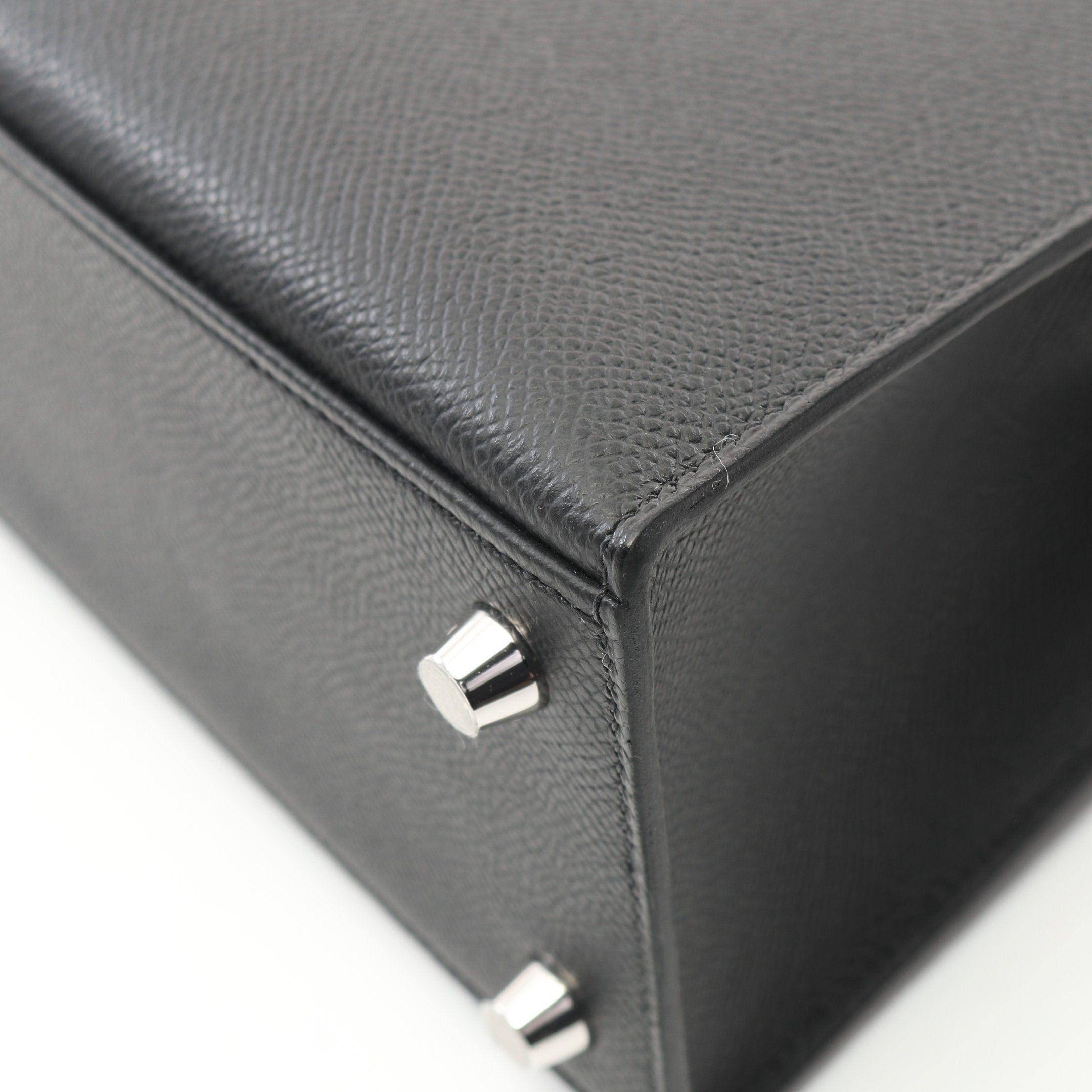 Hermes Hermes Kelly 25 Handbag Veau Epsom Black Silver Hardware Outside Sewing Double Engraved Size ONE SIZE - 7 Thumbnail