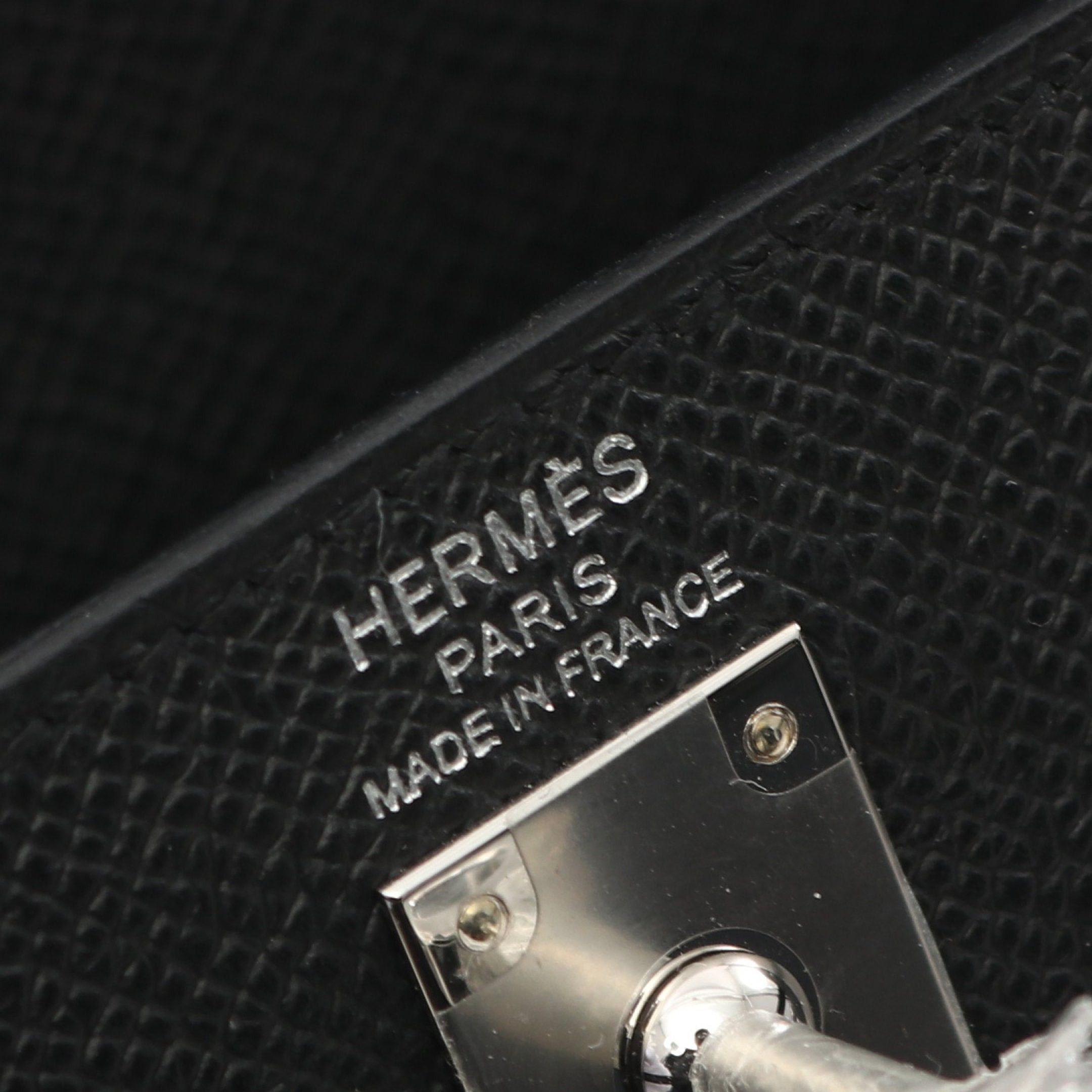 Hermes Hermes Kelly 25 Handbag Veau Epsom Black Silver Hardware Outside Sewing Double Engraved Size ONE SIZE - 4 Thumbnail