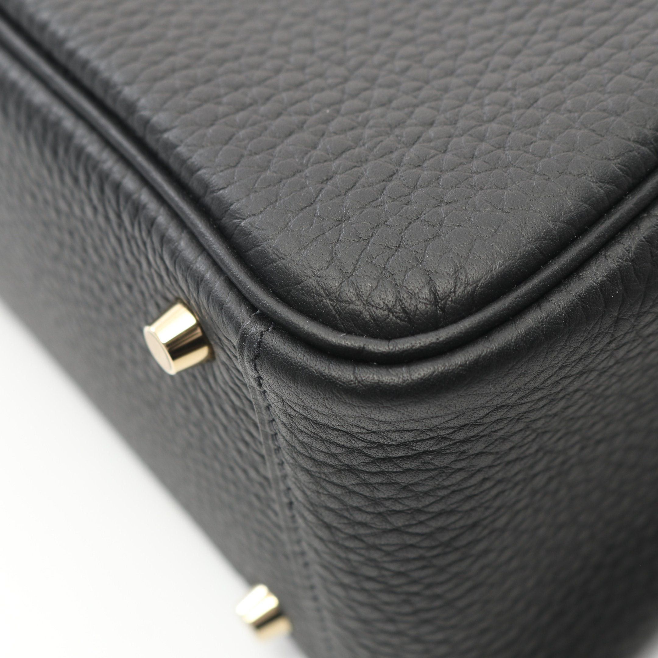 Hermes Hermes Lindy Mini Shoulder Bag Togo Black Gold Hardware Double Engraved Size ONE SIZE - 6 Thumbnail