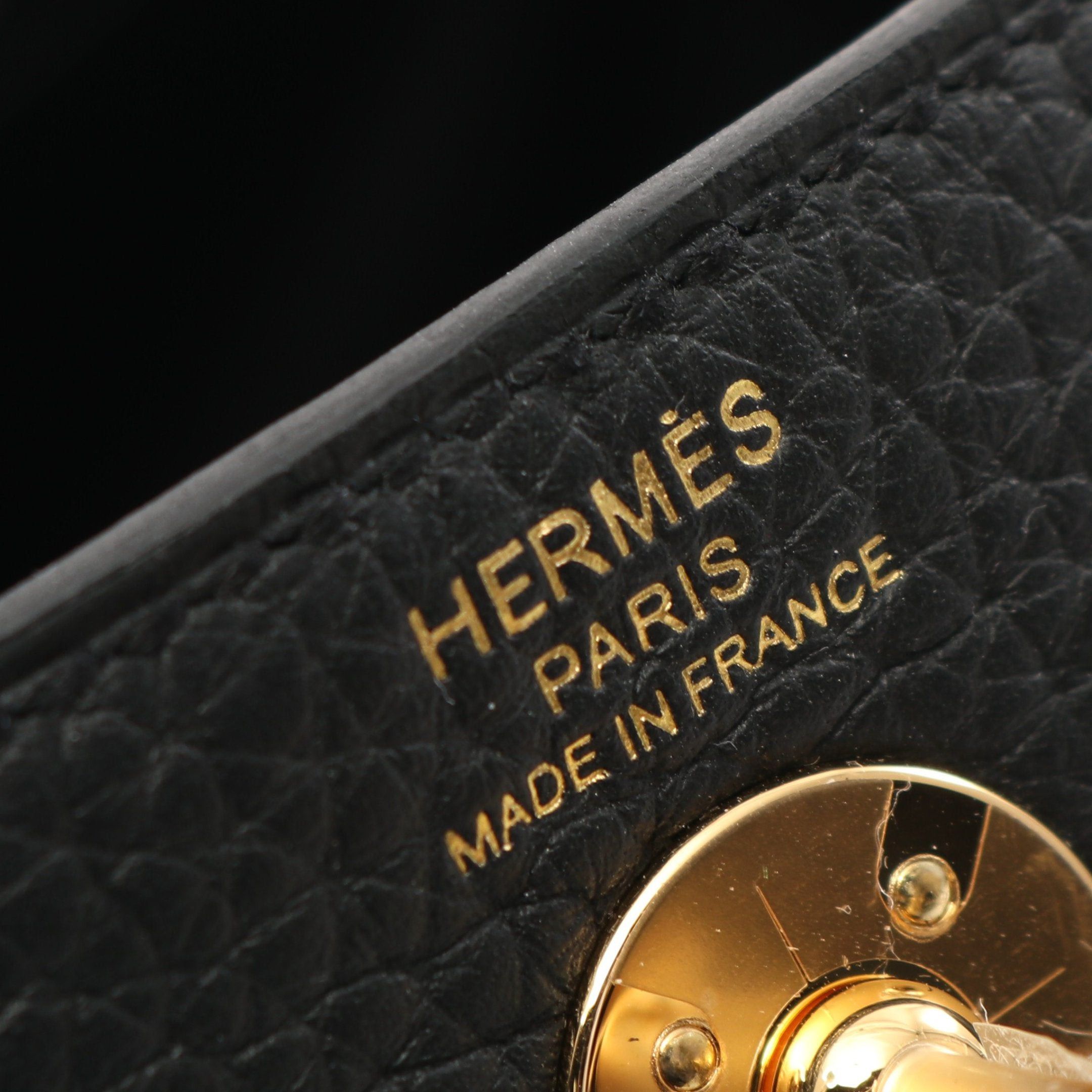 Hermes Hermes Lindy Mini Shoulder Bag Togo Black Gold Hardware Double Engraved Size ONE SIZE - 4 Thumbnail