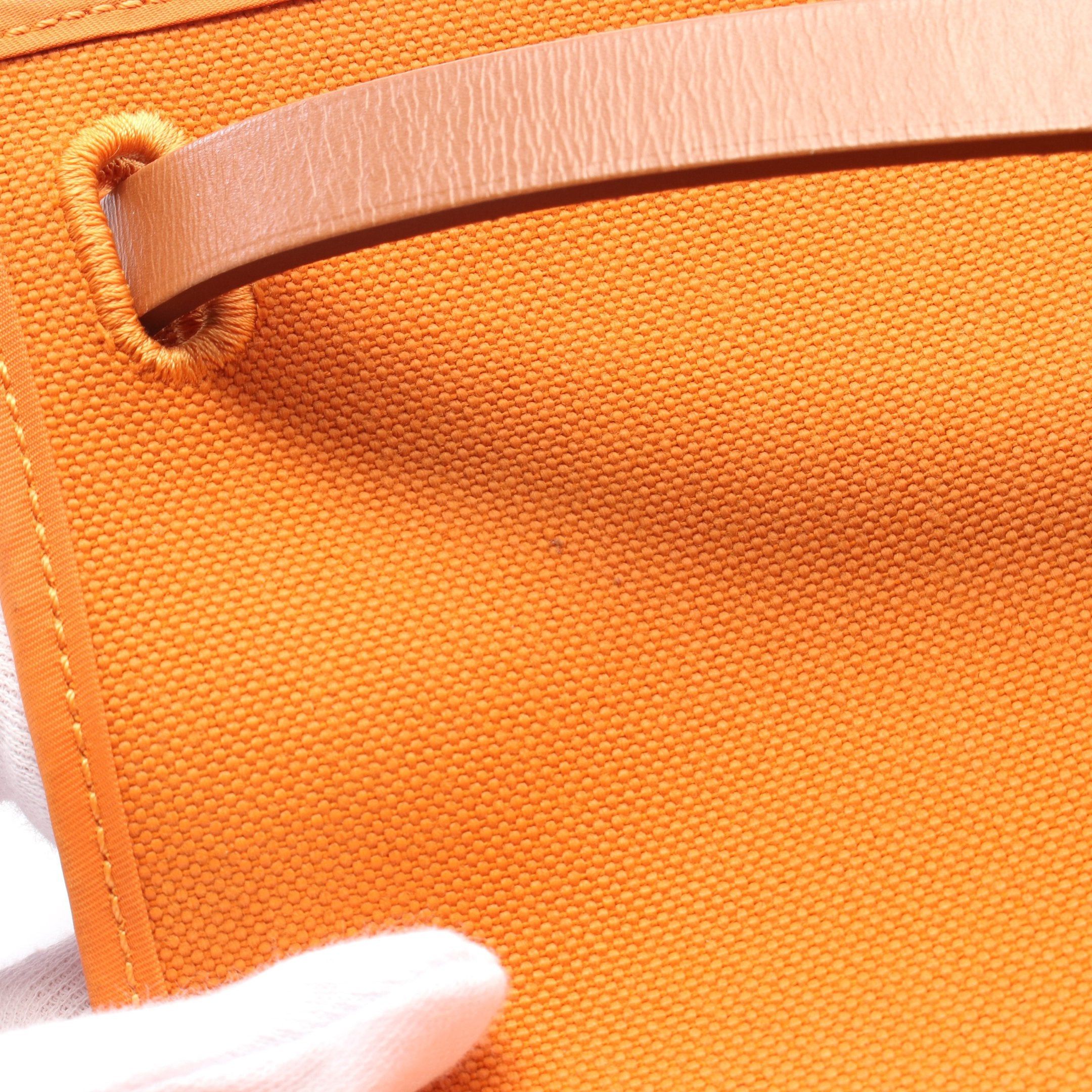 Hermes Hermes Herbag Zip Pm Handbag Toile Ash Leather Orange Brown Silver Hardware C Engraved Size ONE SIZE - 7 Thumbnail