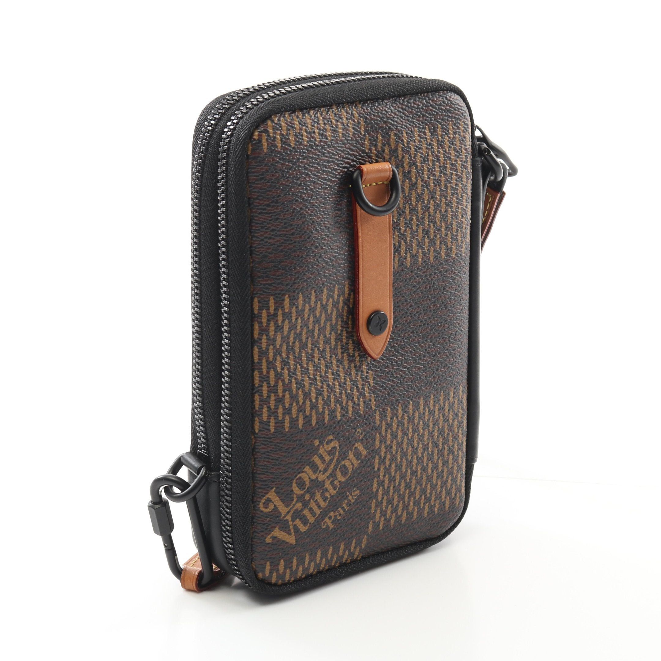 Louis Vuitton Louis Vuitton Louis Vuitton * Nigo Double Phone Pouch Shoulder Bag Leather Brown Multicolor Size ONE SIZE - 2 Thumbnail