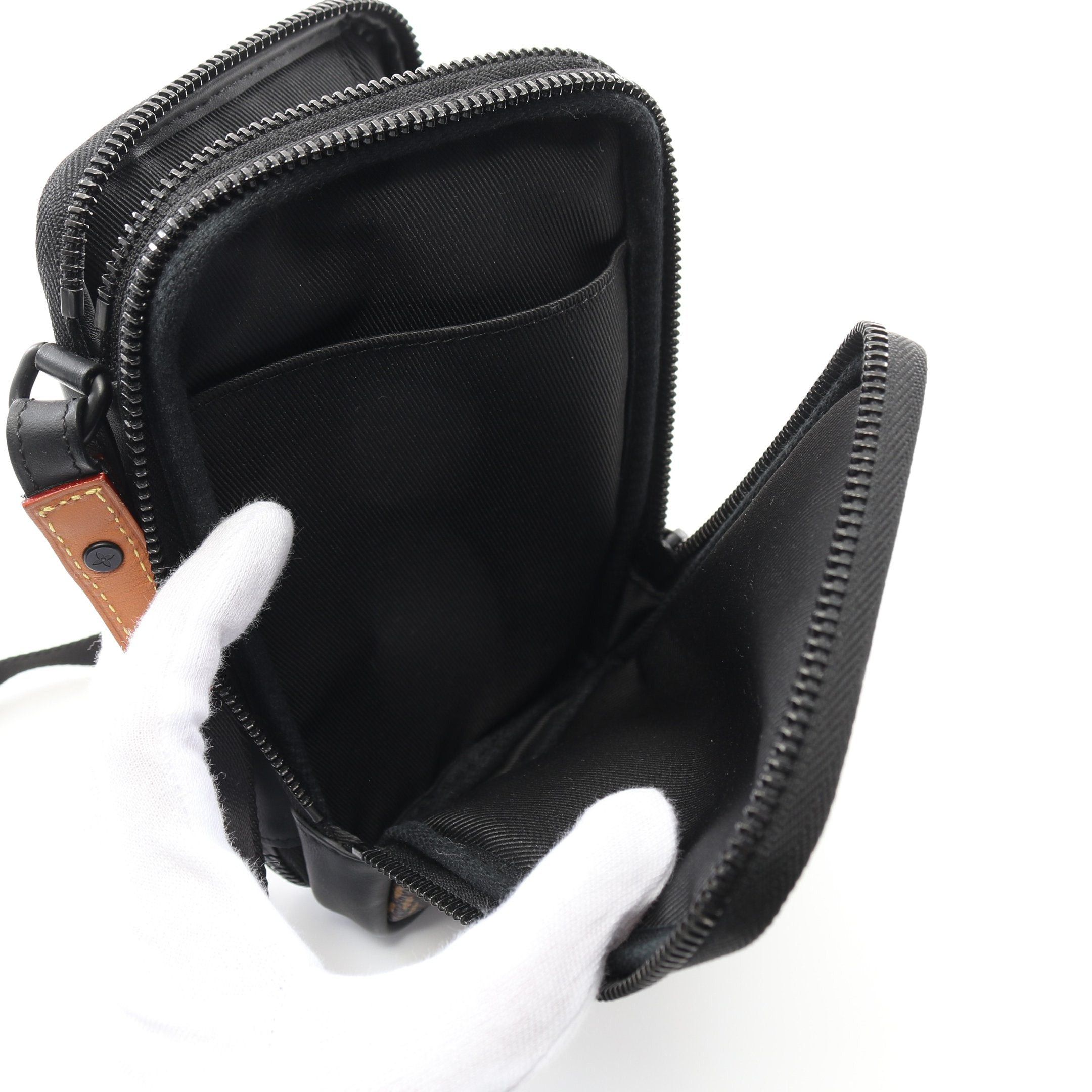 Louis Vuitton Louis Vuitton Louis Vuitton * Nigo Double Phone Pouch Shoulder Bag Leather Brown Multicolor Size ONE SIZE - 4 Thumbnail