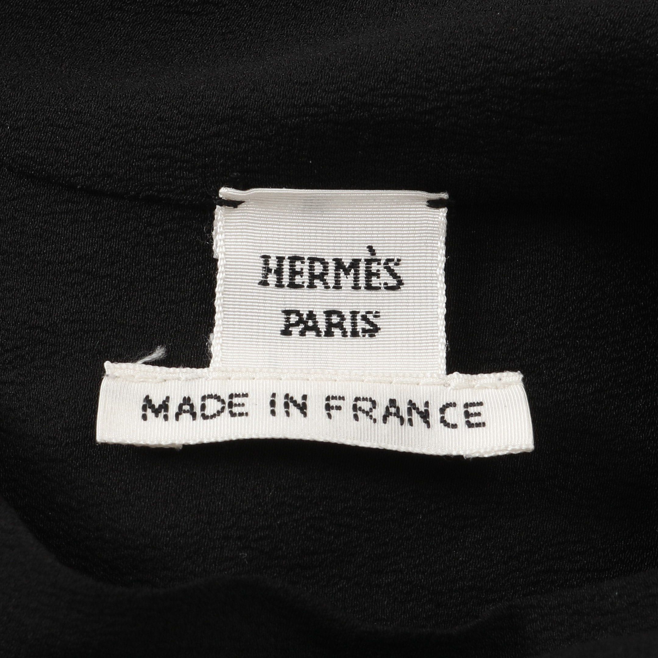 Hermes Hermes Blouse Silk Black Size ONE SIZE - 3 Thumbnail