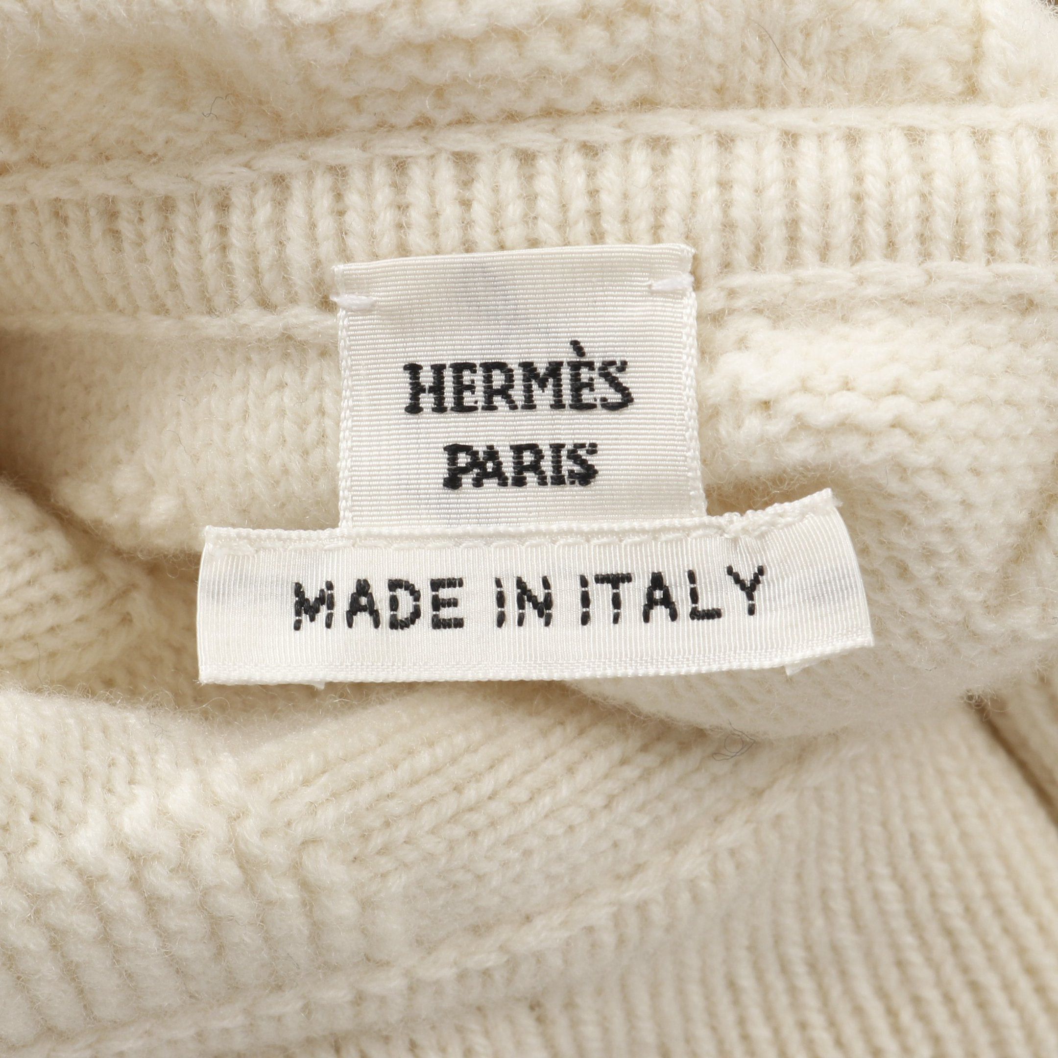 Hermes Hermes H Logo Pullover Hoodie All-Over Pattern Wool Ivory Size ONE SIZE - 3 Thumbnail