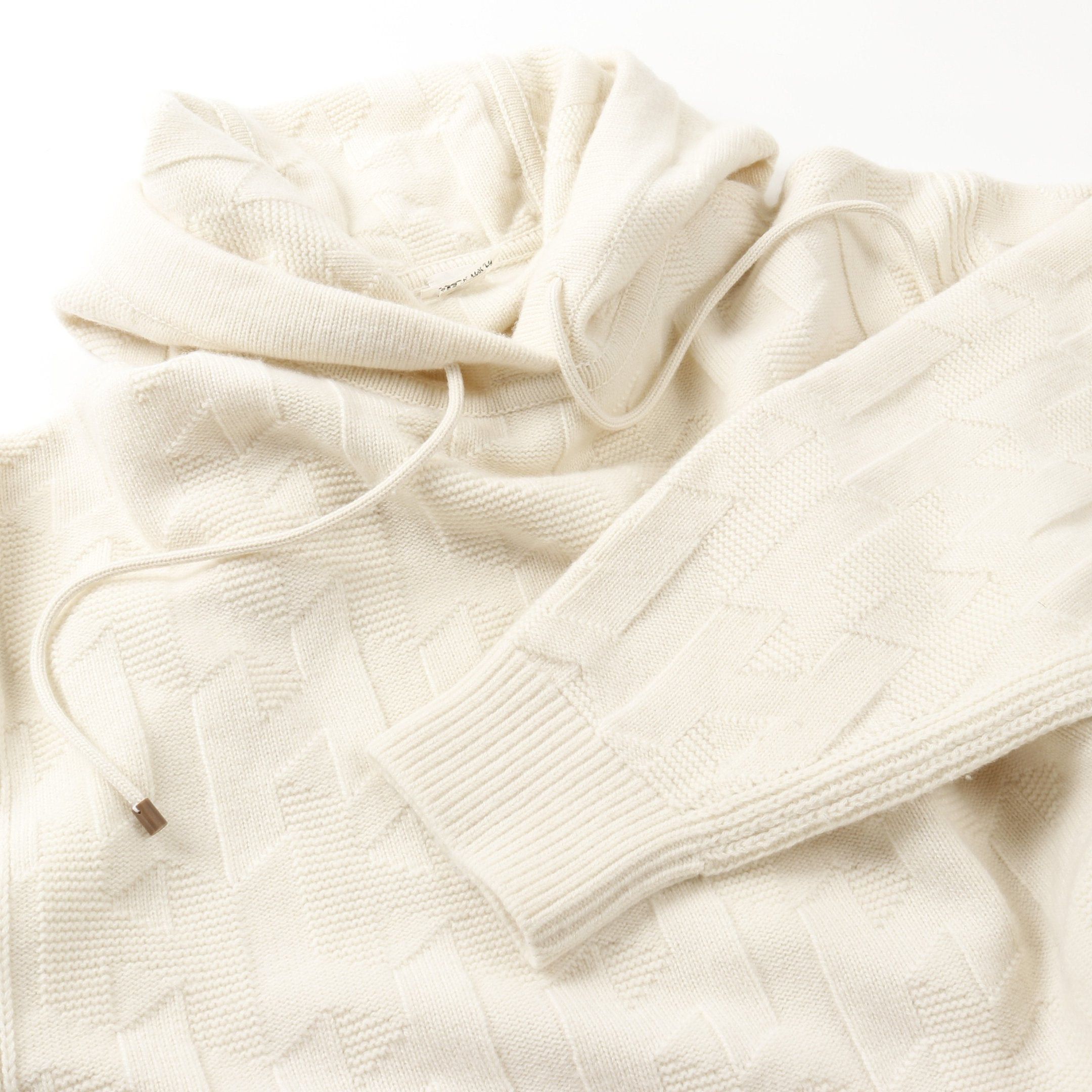 Hermes Hermes H Logo Pullover Hoodie All-Over Pattern Wool Ivory Size ONE SIZE - 9 Thumbnail