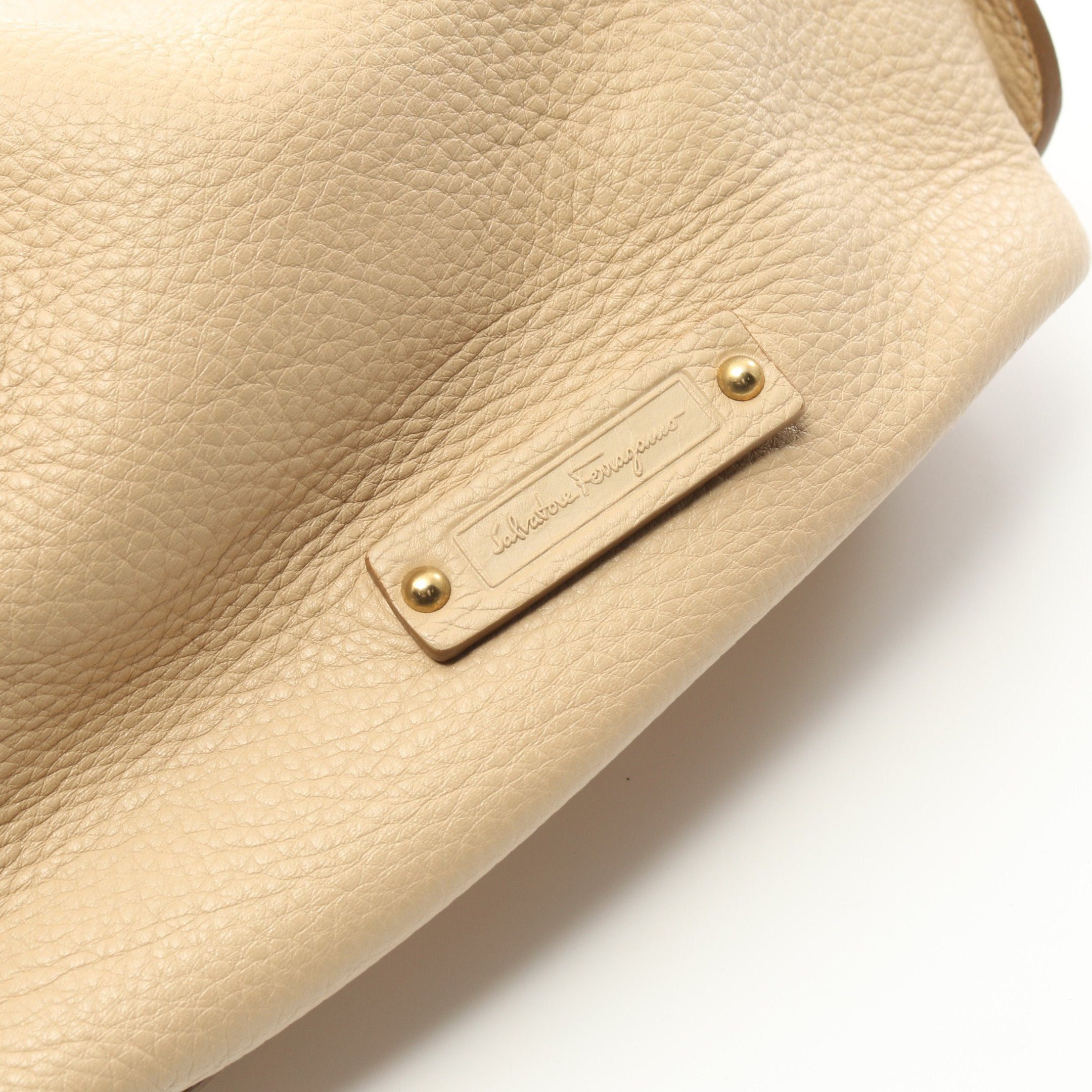 Salvatore Ferragamo Salvatore Ferragamo Shoulder Bag Tote Leather Beige Logo Size ONE SIZE - 9 Thumbnail
