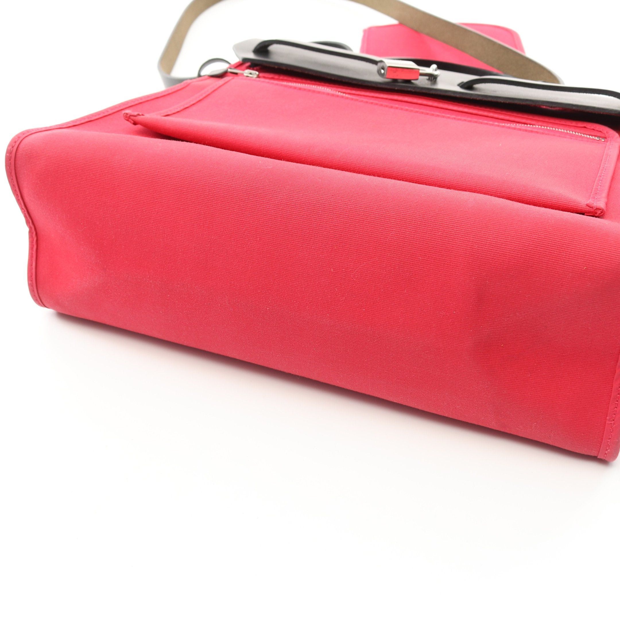 Hermes Hermes Herbag Zip Pm Rose Extreme Handbag Toile Officier Vache Hunter Pink Purple Black Silver Hardware A Stamp Size ONE SIZE - 10 Thumbnail