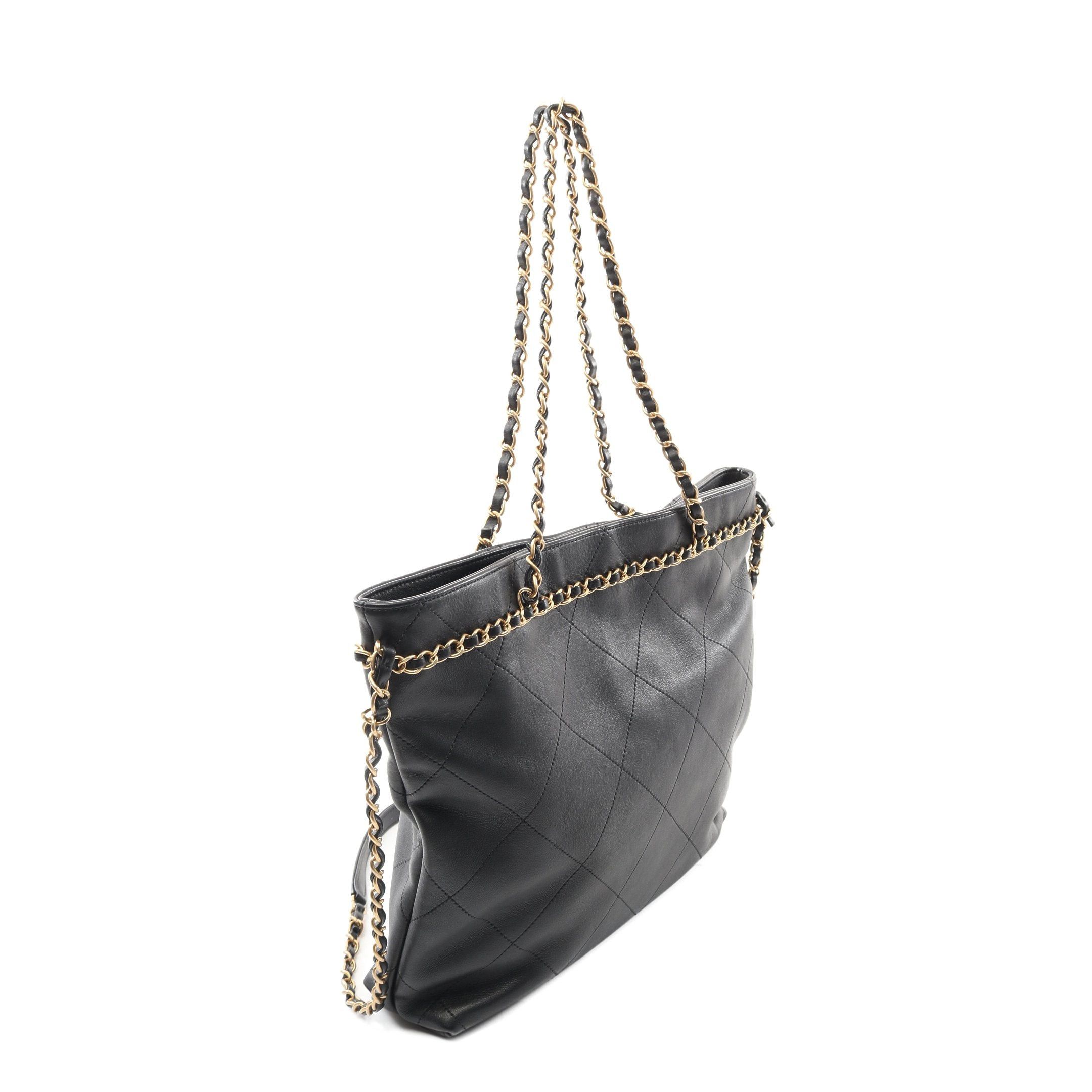 Chanel Chanel Coco Mark Chain Shoulder Bag Tote Leather Black Gold Hardware Size ONE SIZE - 2 Thumbnail