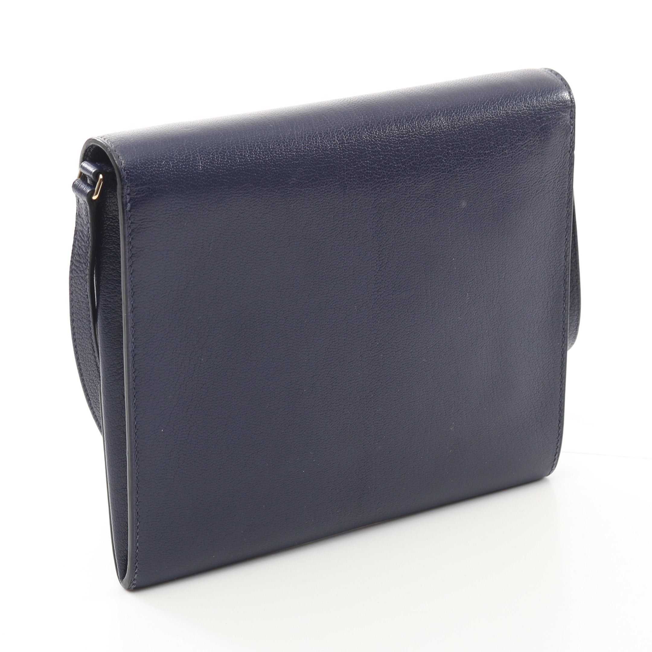 Hermes Hermes Cinematic Too Go Shoulder Bag Chevre Dark Blue Gold Hardware D Stamp Size ONE SIZE - 2 Thumbnail