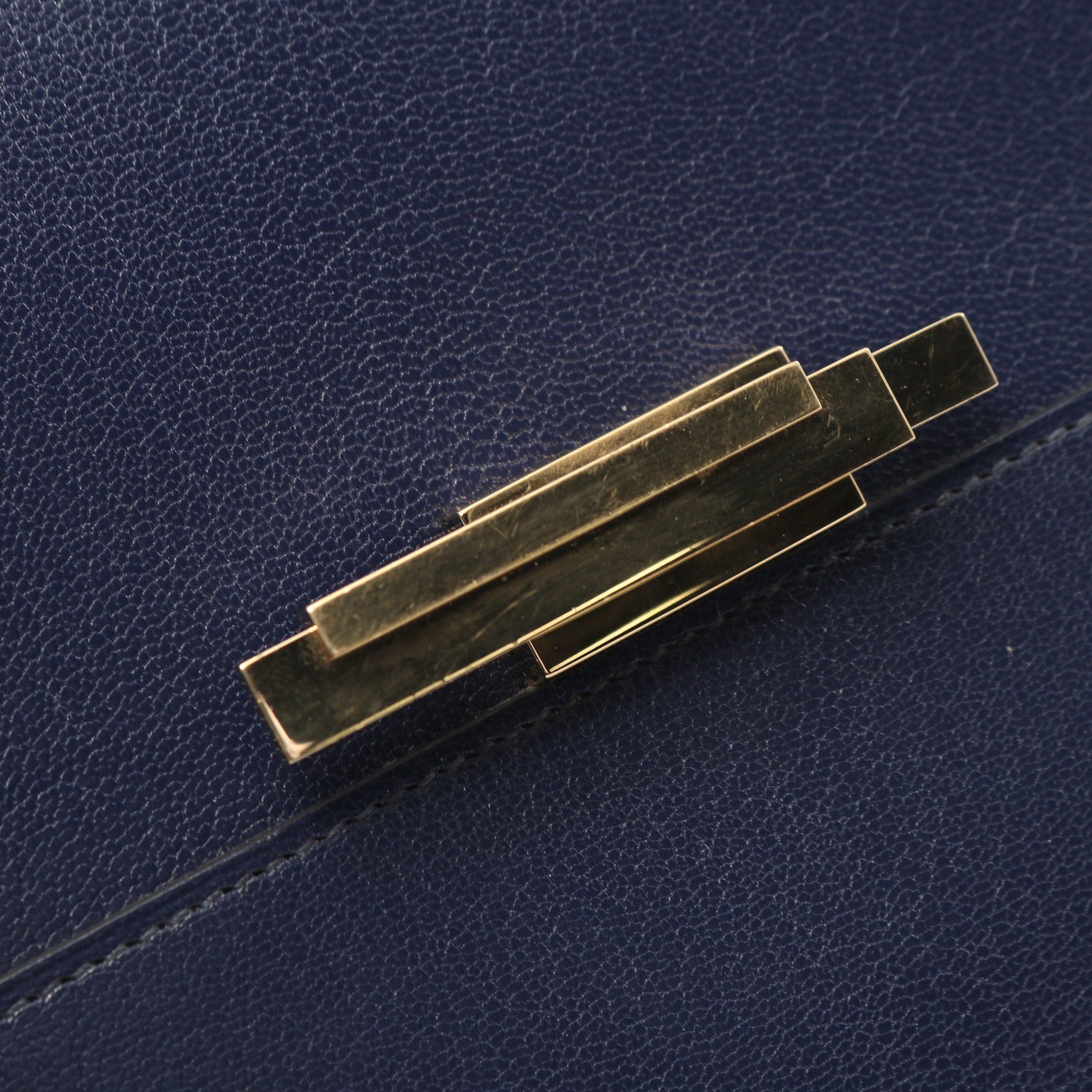 Hermes Hermes Cinematic Too Go Shoulder Bag Chevre Dark Blue Gold Hardware D Stamp Size ONE SIZE - 7 Thumbnail