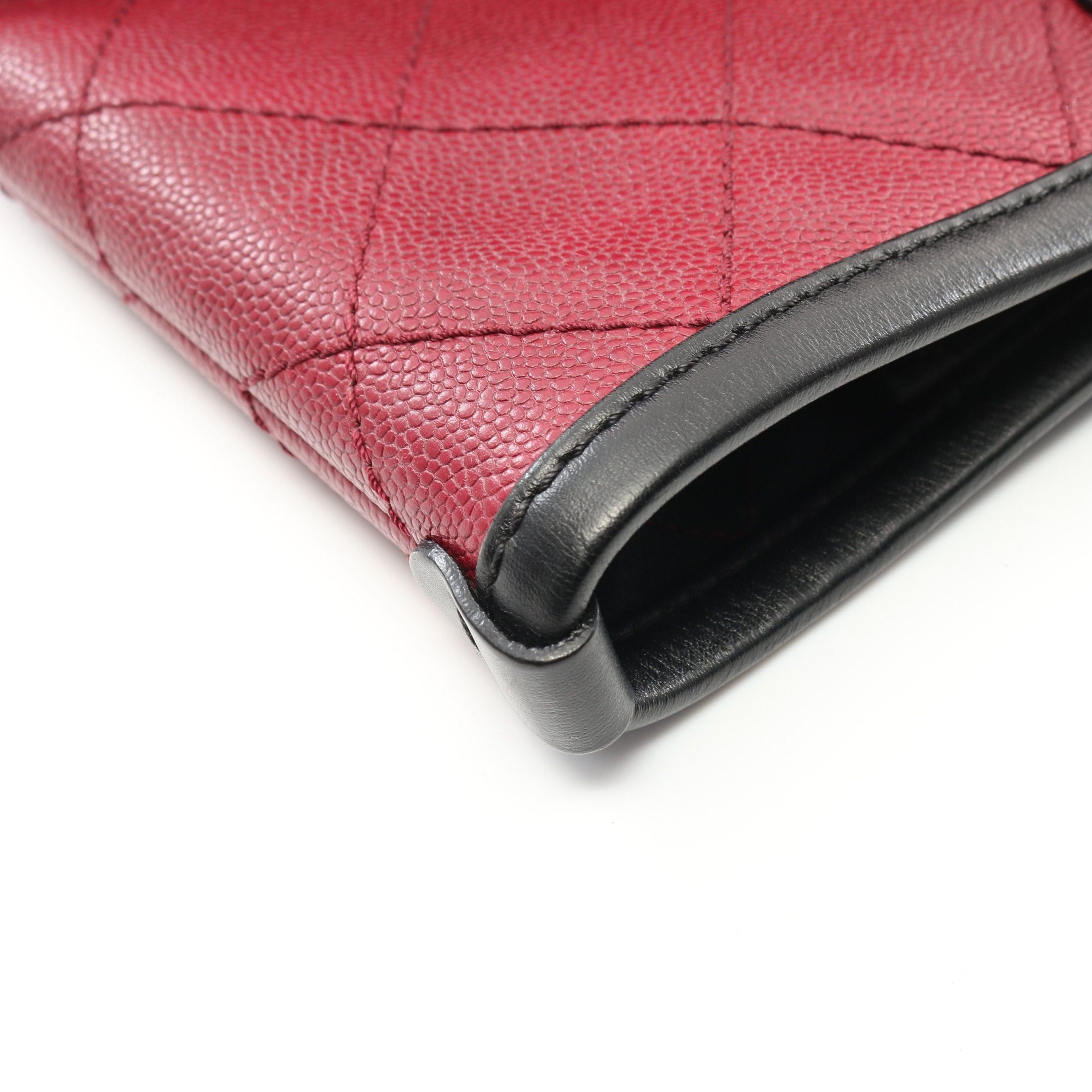 Chanel Chanel On The Road Shoulder Bag Tote Caviar Skin Leather Red Black Silver Hardware Size ONE SIZE - 9 Thumbnail
