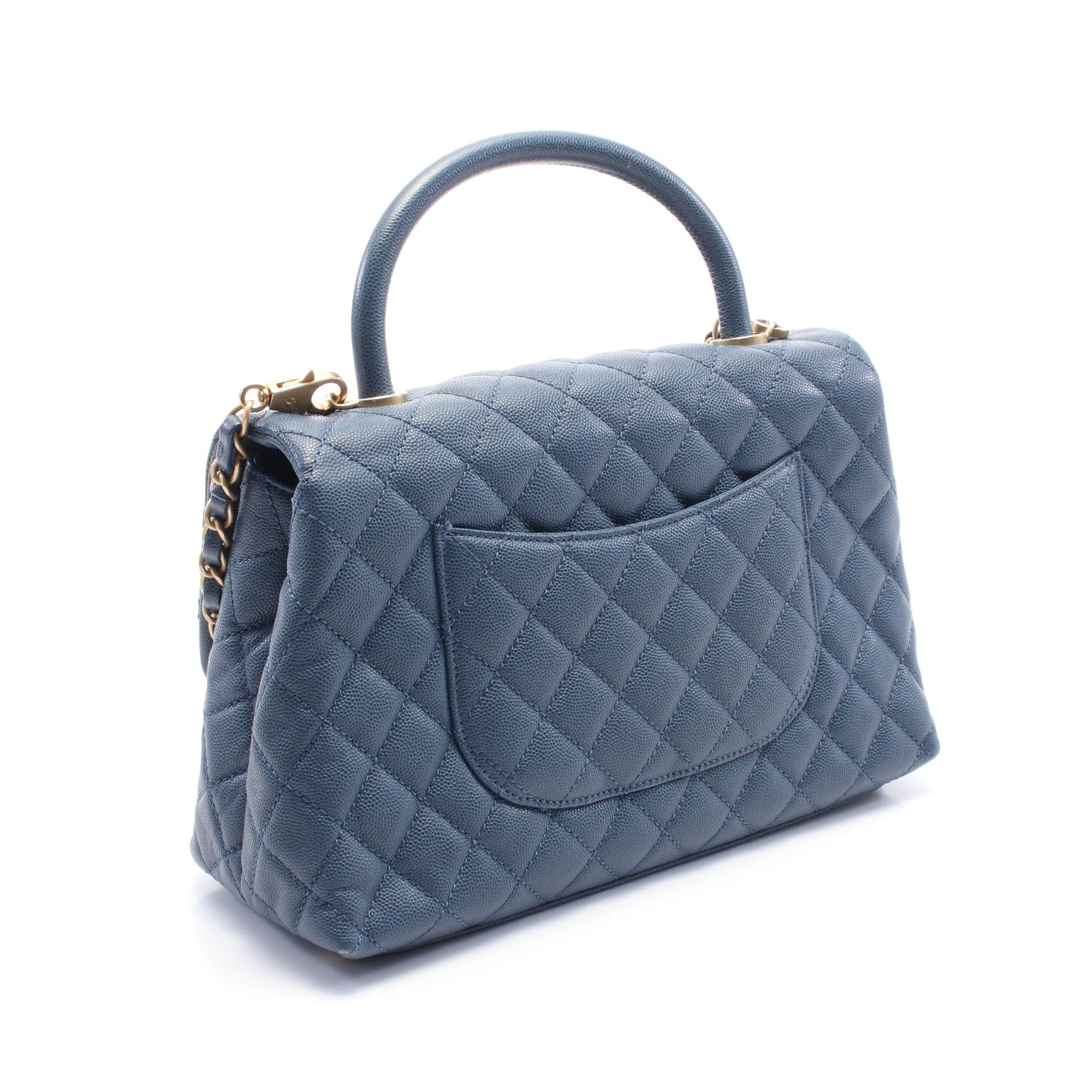 Chanel Chanel Coco Handle 29 Top Flap Bag Matelasse Handbag Caviar Skin Blue Gold Hardware Size ONE SIZE - 2 Thumbnail