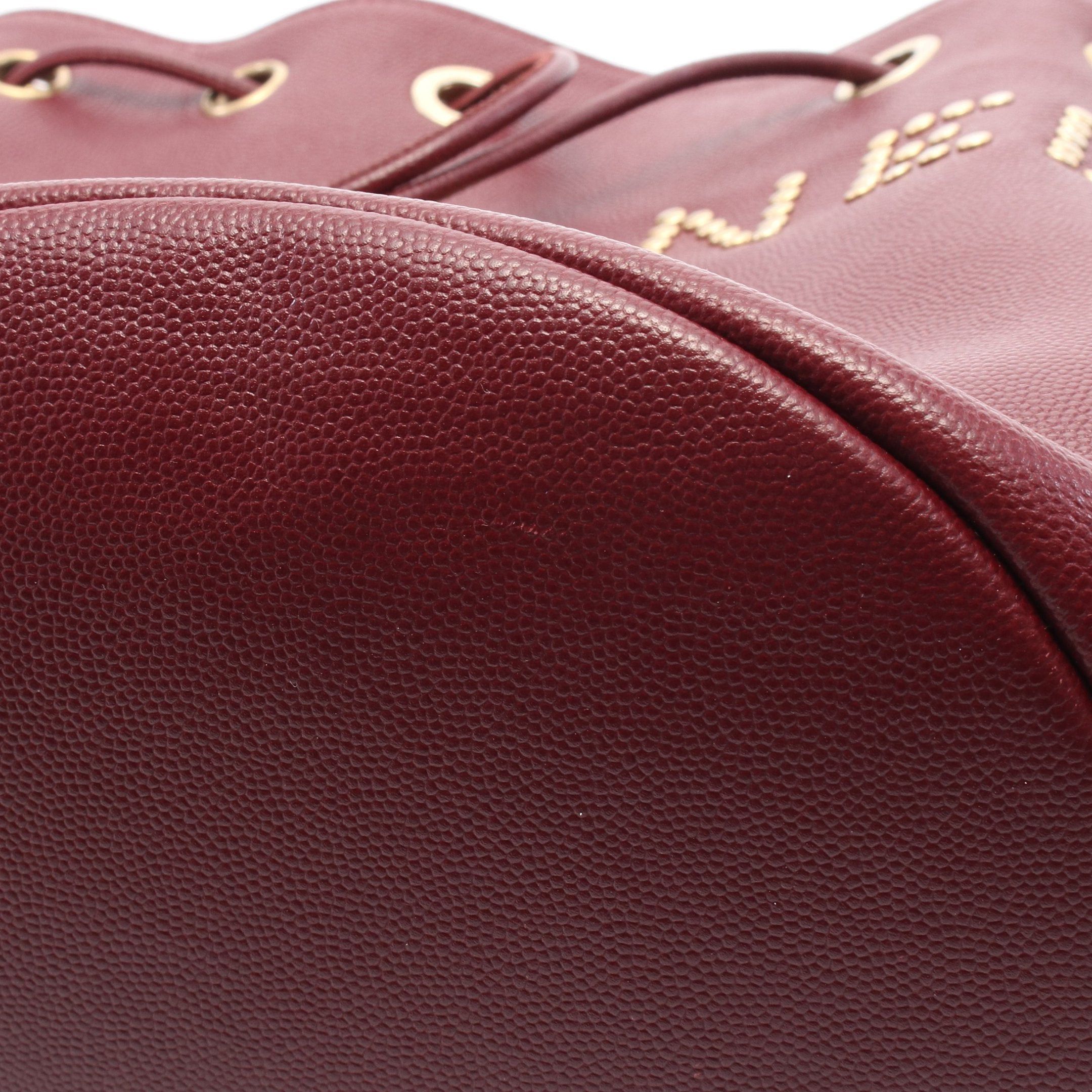 Chanel Chanel Deauville Chain Shoulder Bag Caviar Skin Bordeaux Gold Hardware Studs Purse Size ONE SIZE - 7 Thumbnail