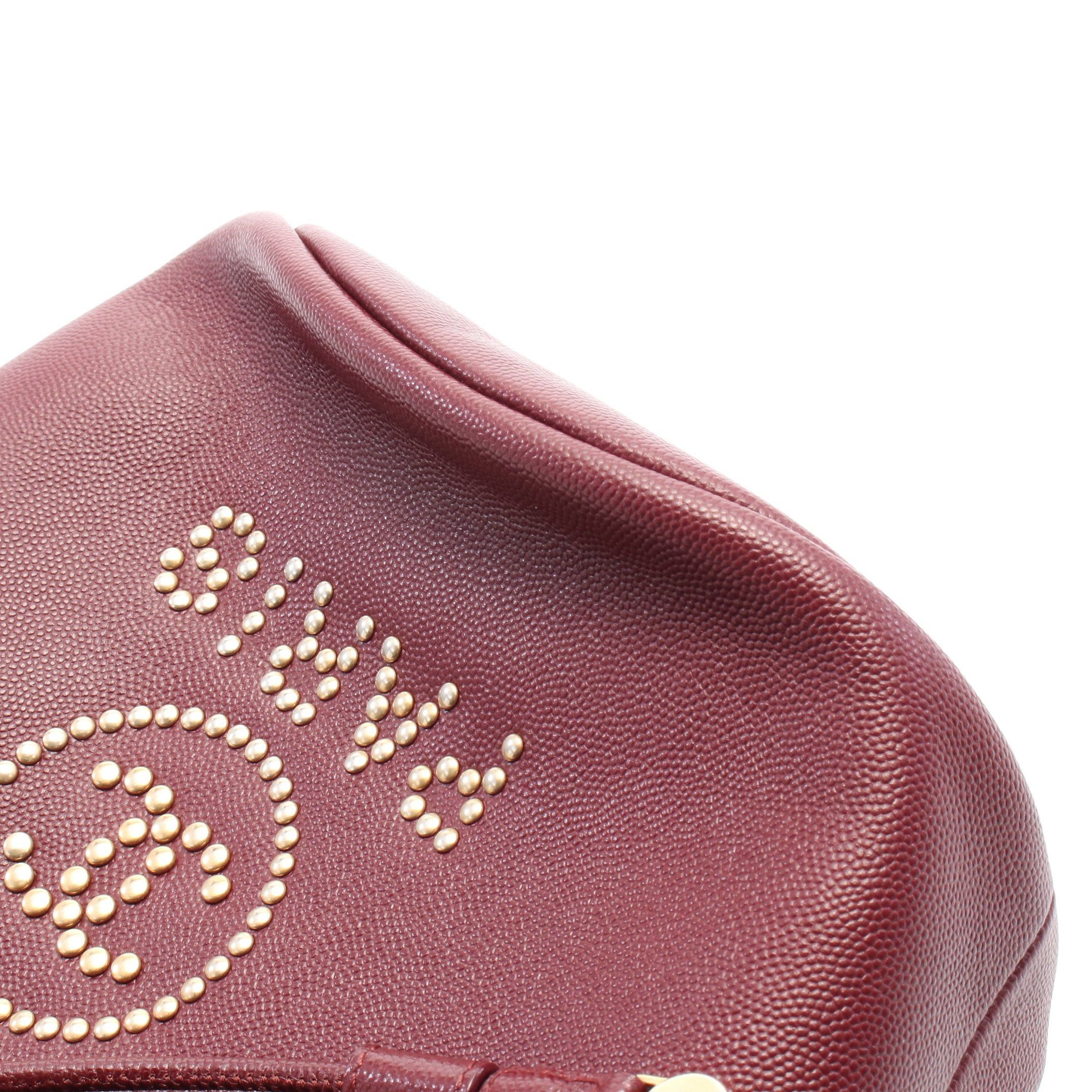 Chanel Chanel Deauville Chain Shoulder Bag Caviar Skin Bordeaux Gold Hardware Studs Purse Size ONE SIZE - 6 Thumbnail