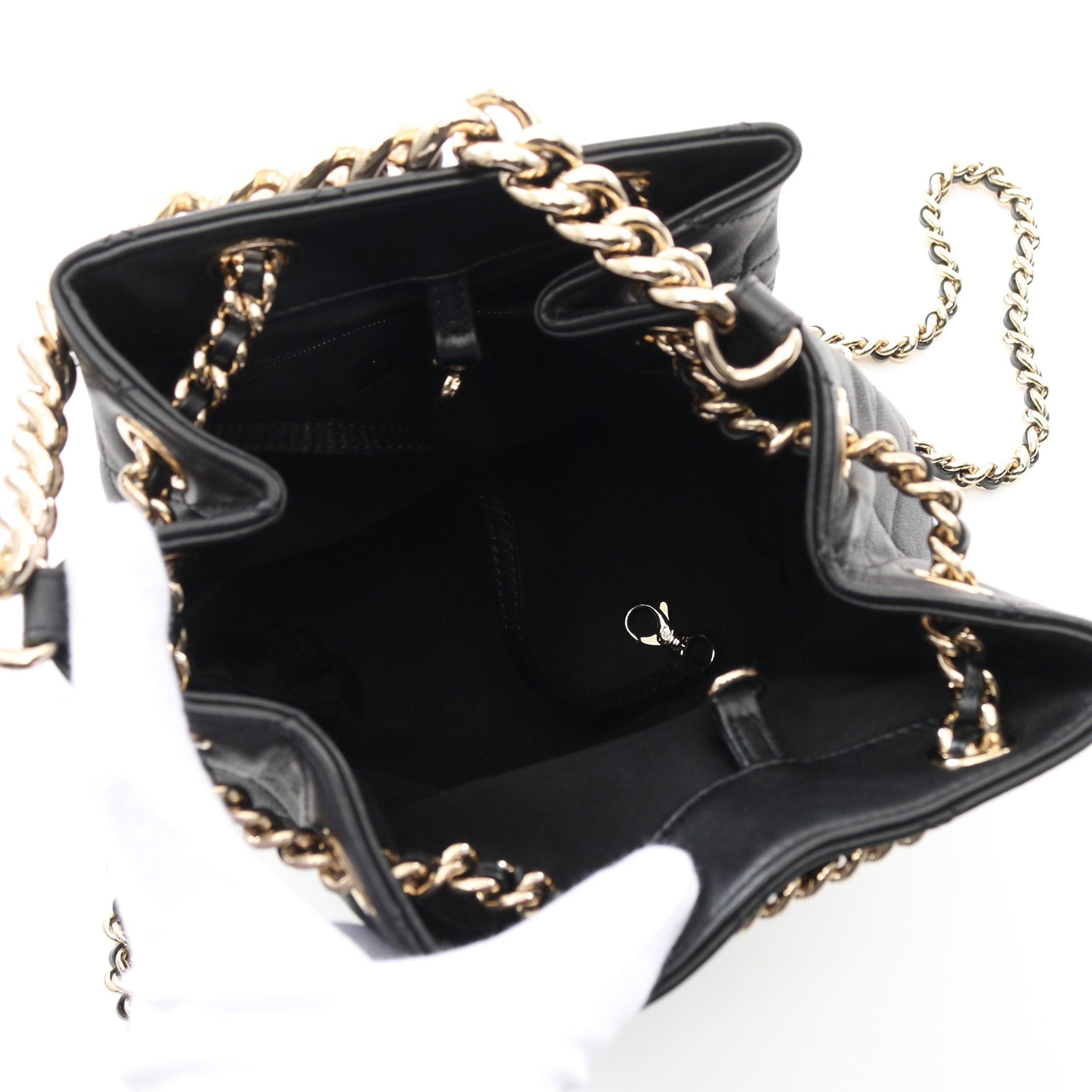 Chanel Chanel Matelasse Studs Coco Mark Backpack Rucksack Leather Black Gold Hardware Purse Size ONE SIZE - 3 Thumbnail