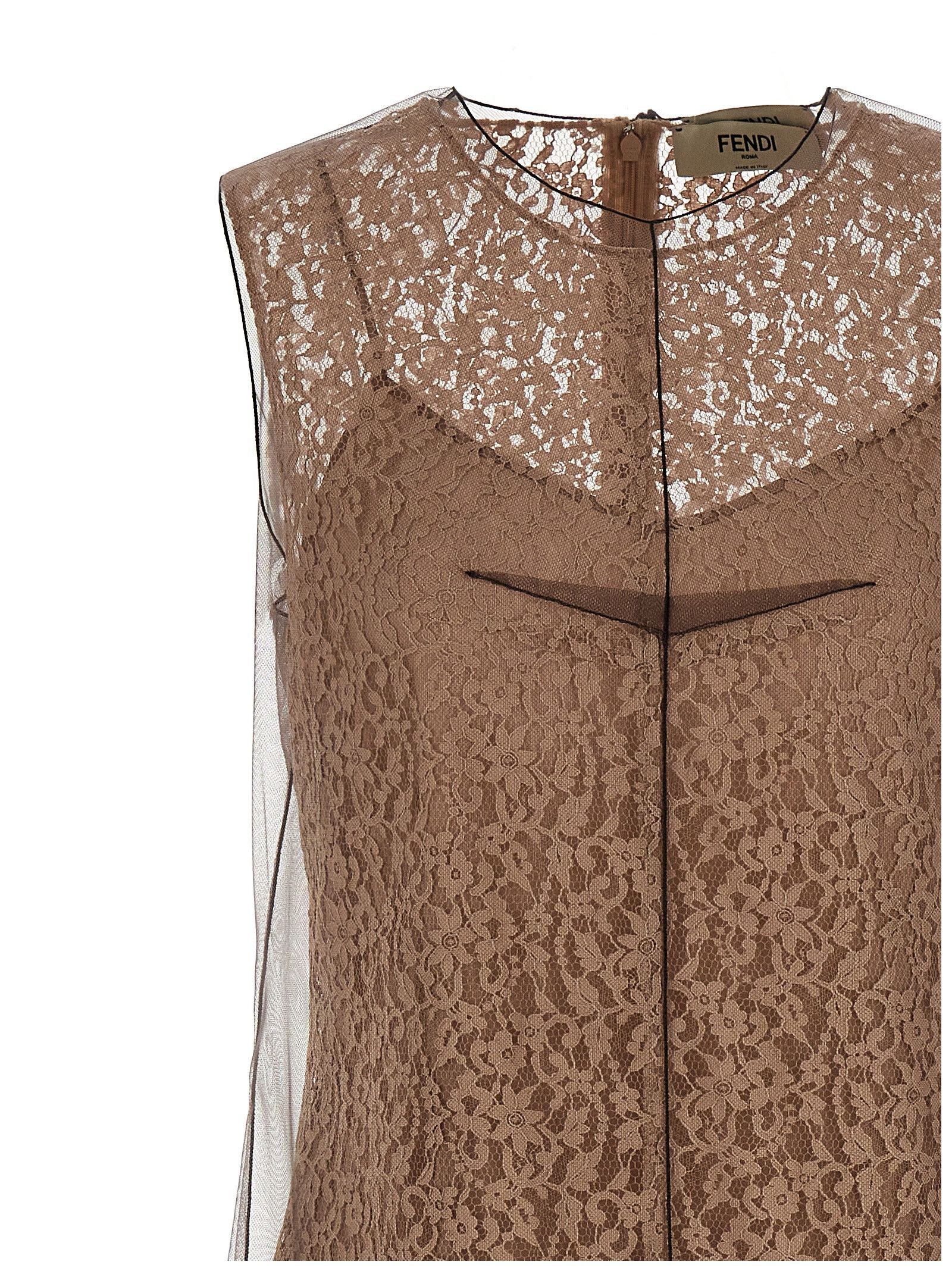 Fendi Floral Lace Dress Size XS / US 0-2 / IT 36-38 - 3 Thumbnail