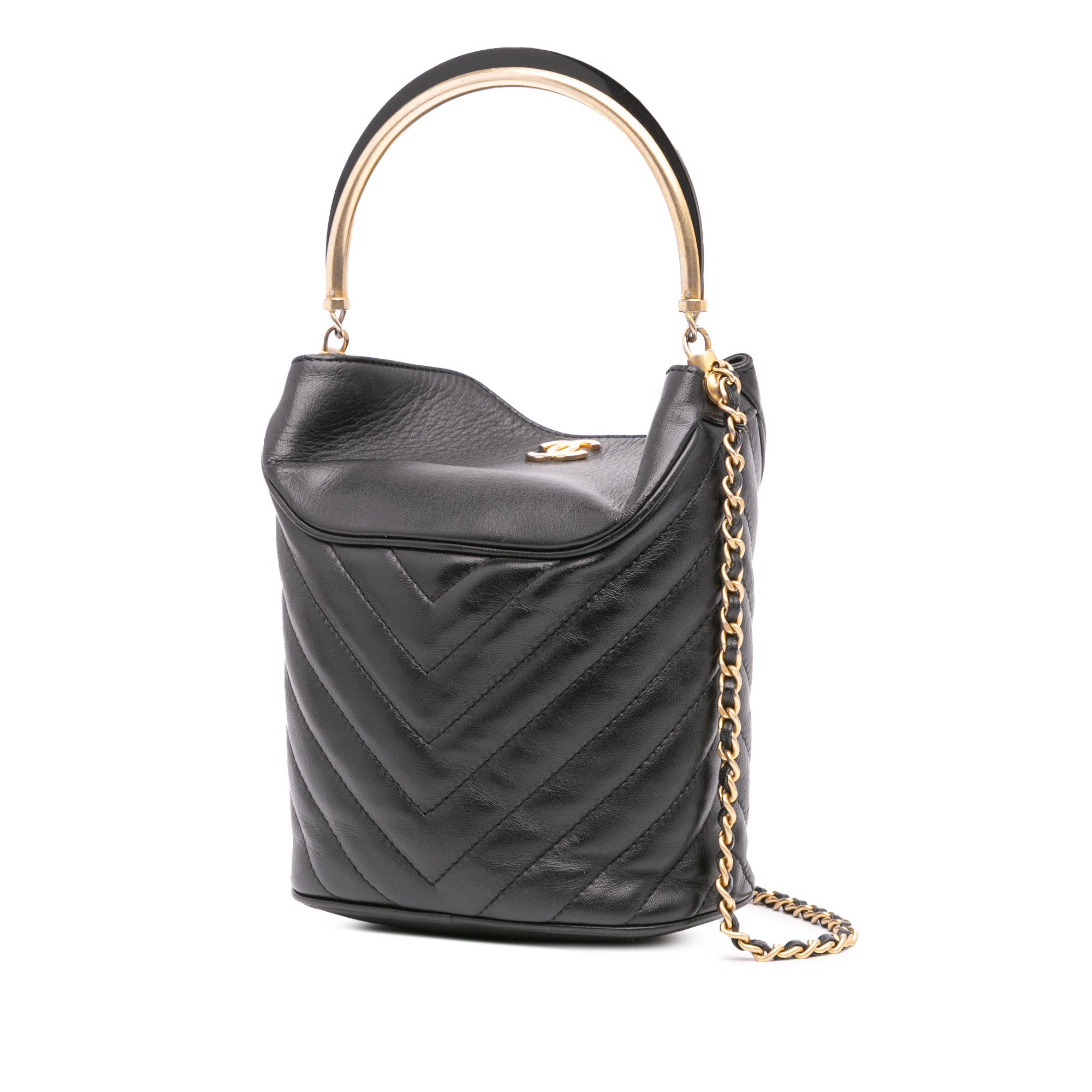 Chanel Chanel Quilted Chevron Lambskin Handle with Chic Bucket Bag Size ONE SIZE - 2 Thumbnail